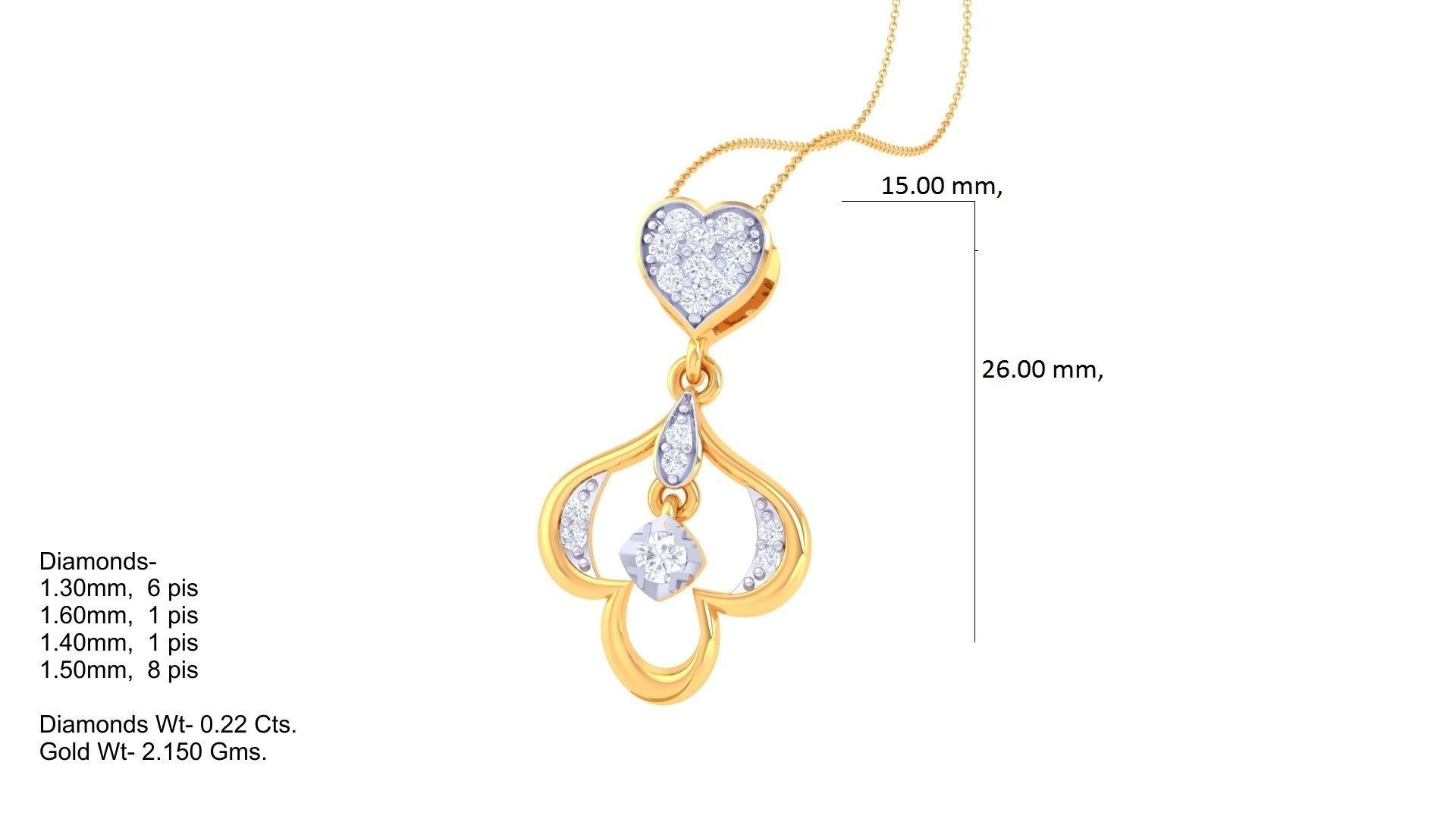 Diamond Pendant 3dm stl obj gltf glb 3mf renders details 3D print model_4