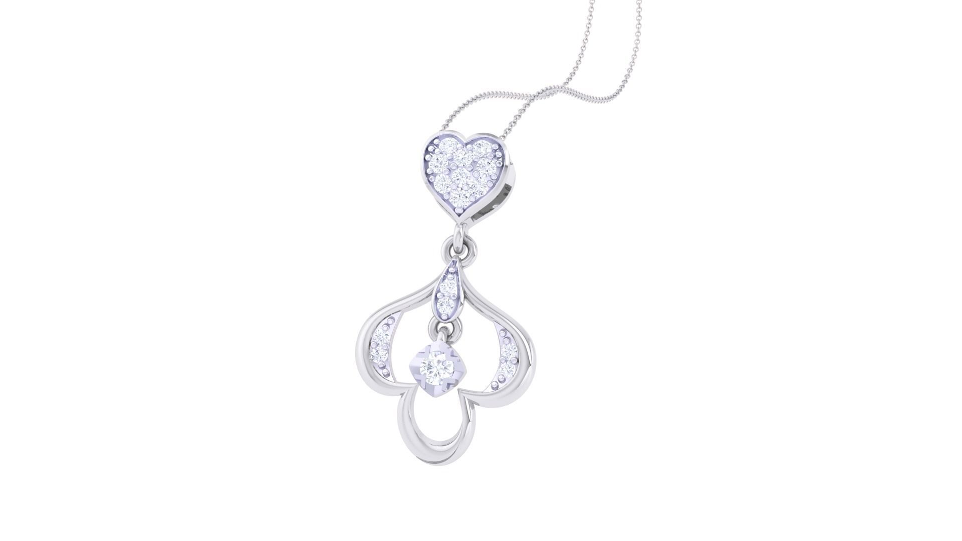 Diamond Pendant 3dm stl obj gltf glb 3mf renders details 3D print model_1