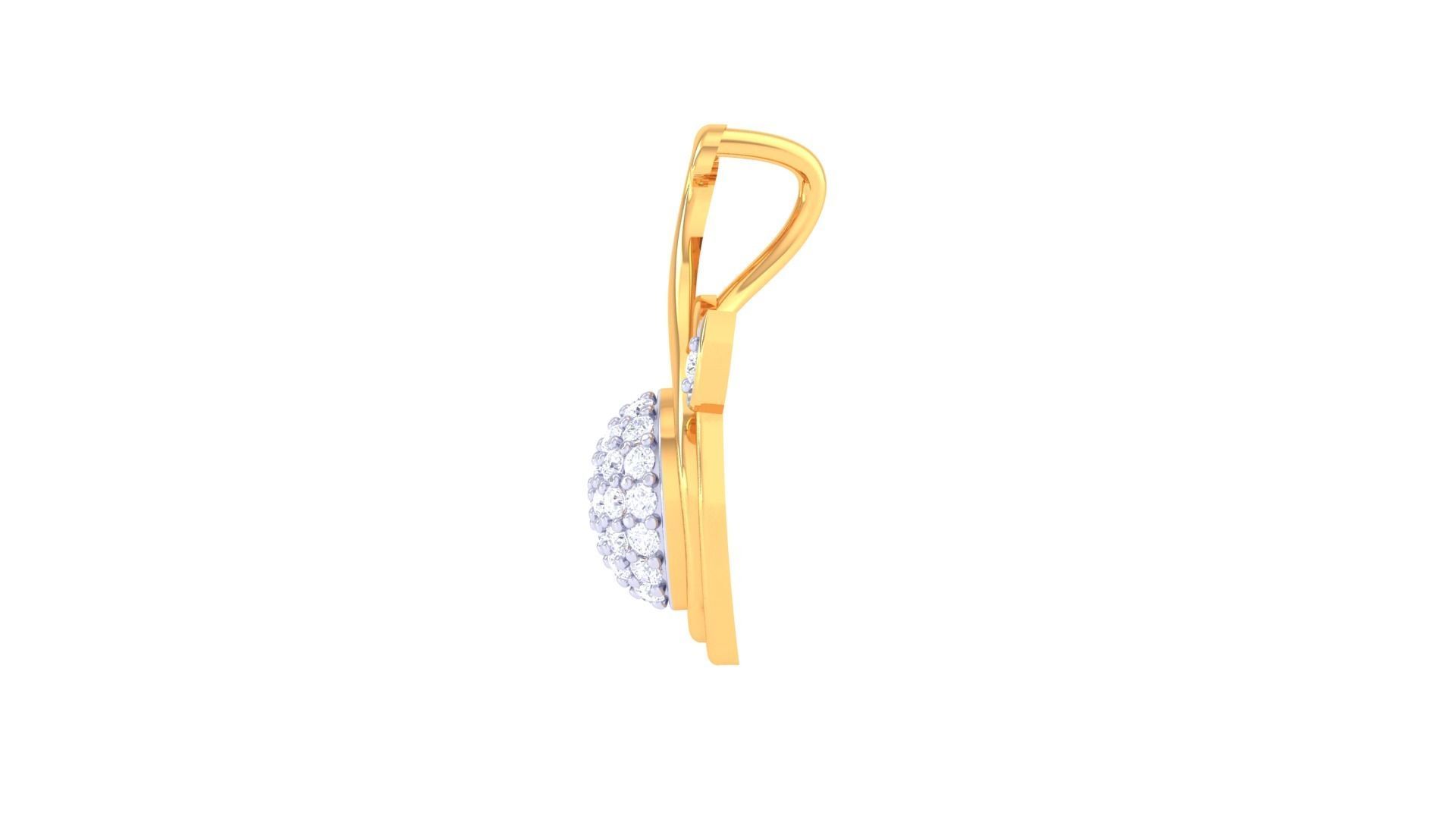 Diamond Pendant 3dm stl obj gltf glb 3mf renders details 3D print model_14