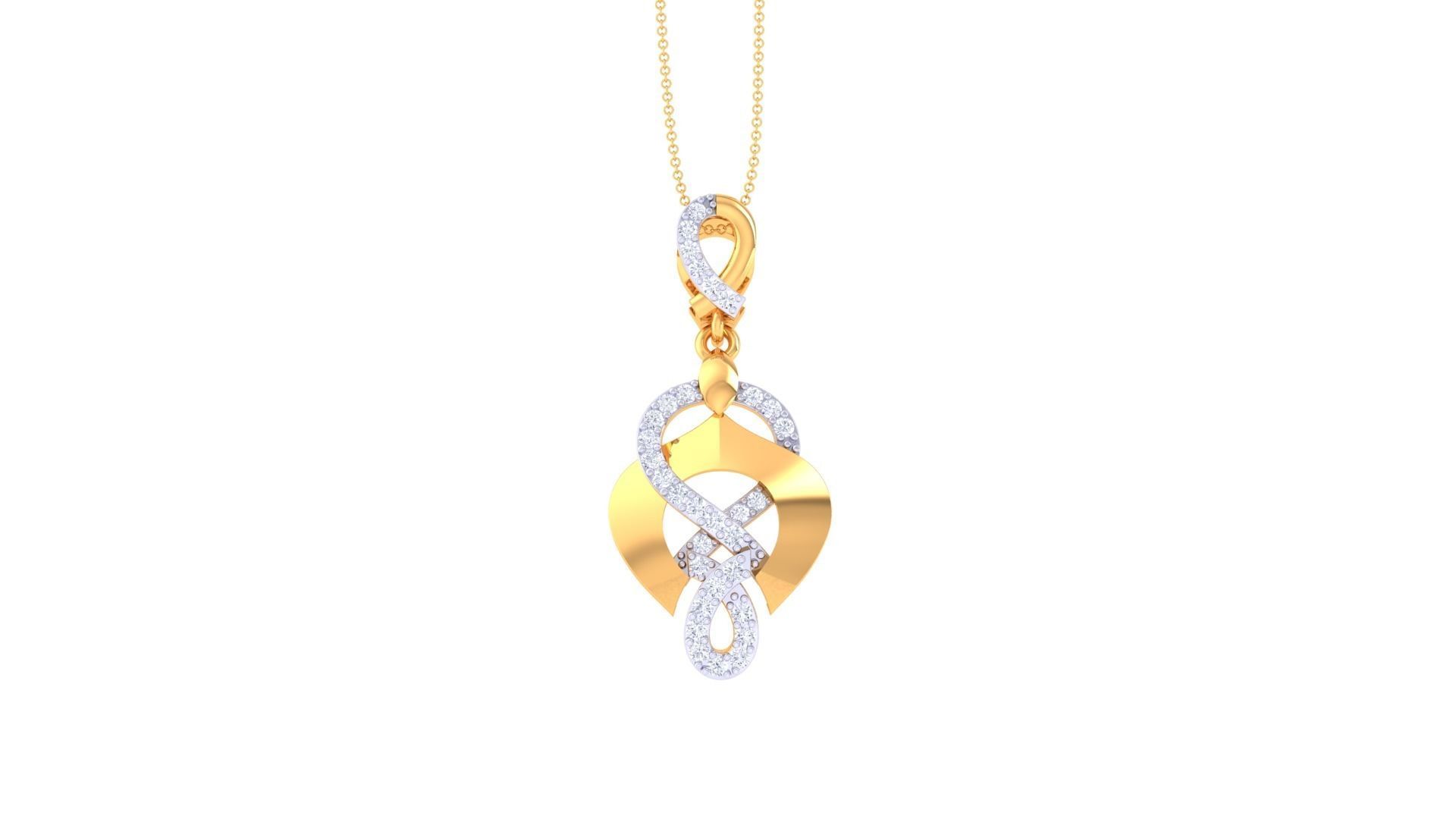 Diamond Pendant 3dm stl obj gltf glb 3mf renders details 3D print model_9