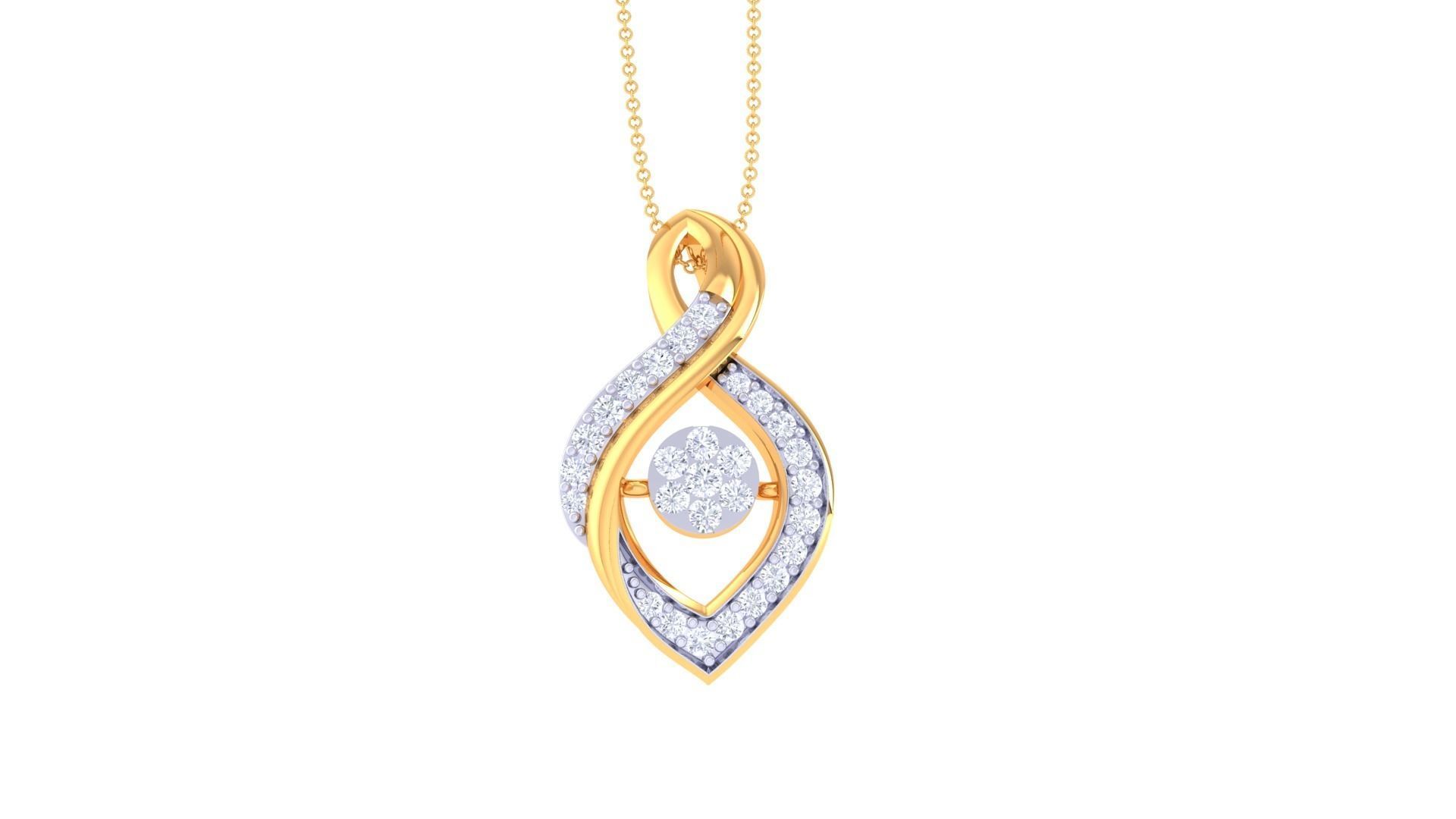 Diamond Pendant 3dm stl obj gltf glb 3mf renders details 3D print model_10