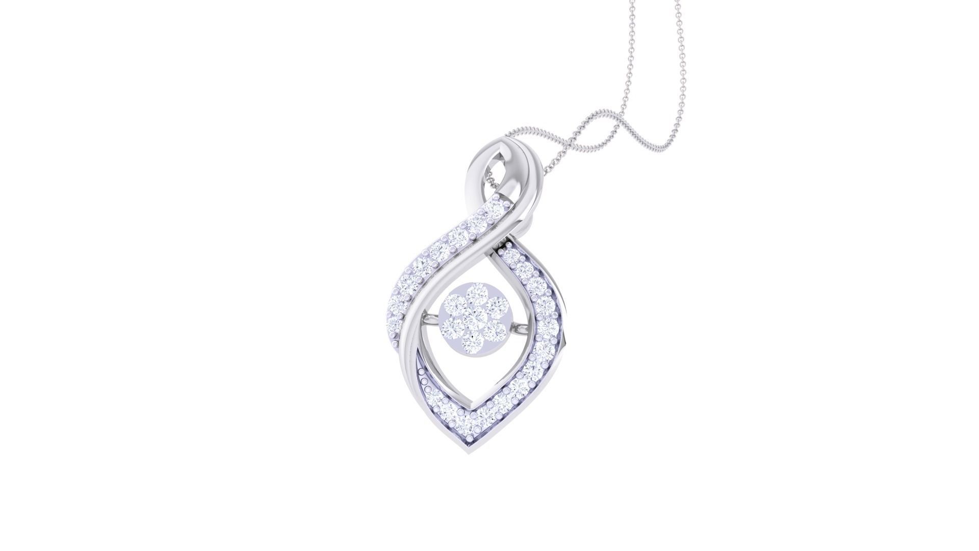 Diamond Pendant 3dm stl obj gltf glb 3mf renders details 3D print model_1