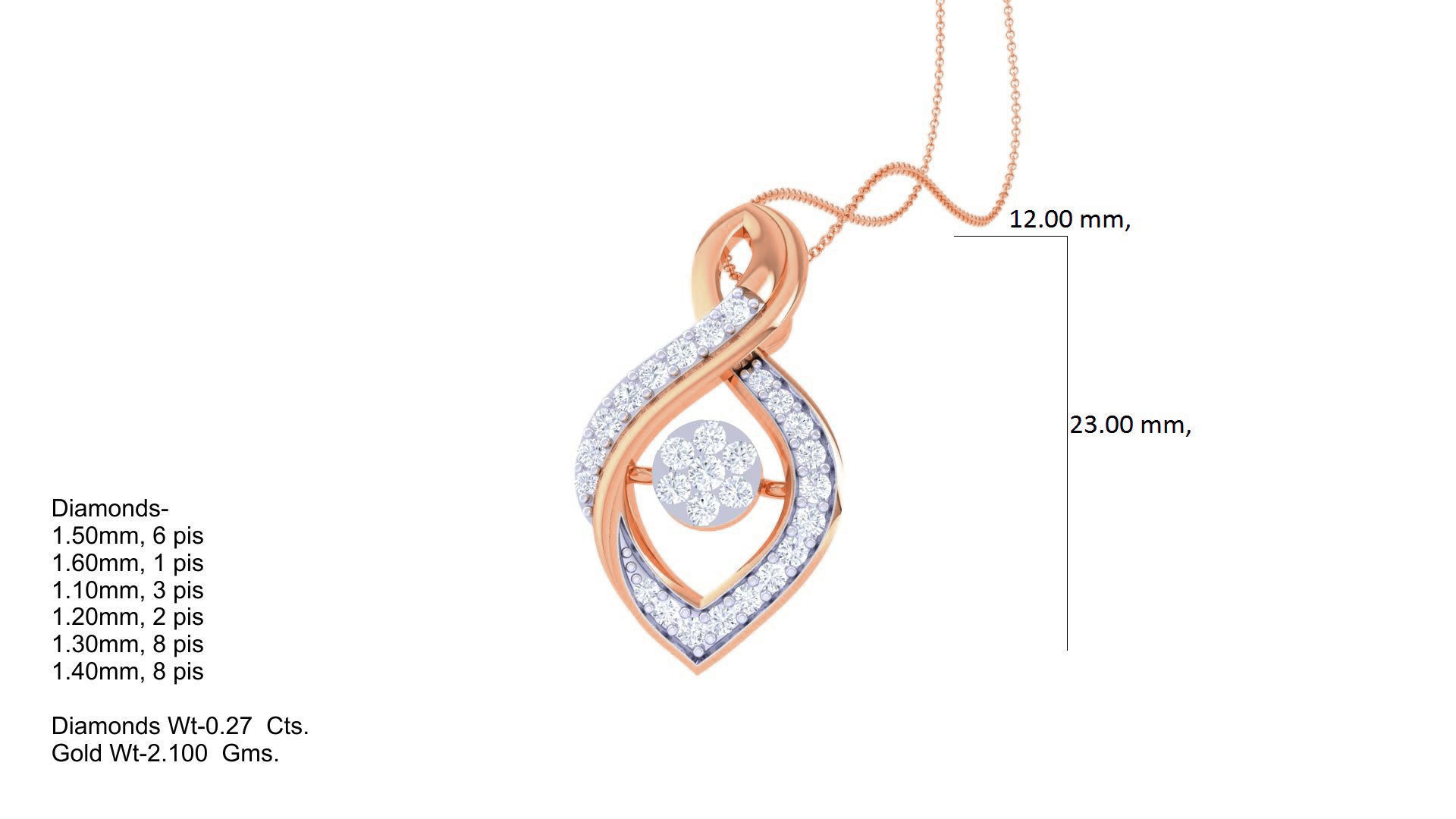 Diamond Pendant 3dm stl obj gltf glb 3mf renders details 3D print model_5