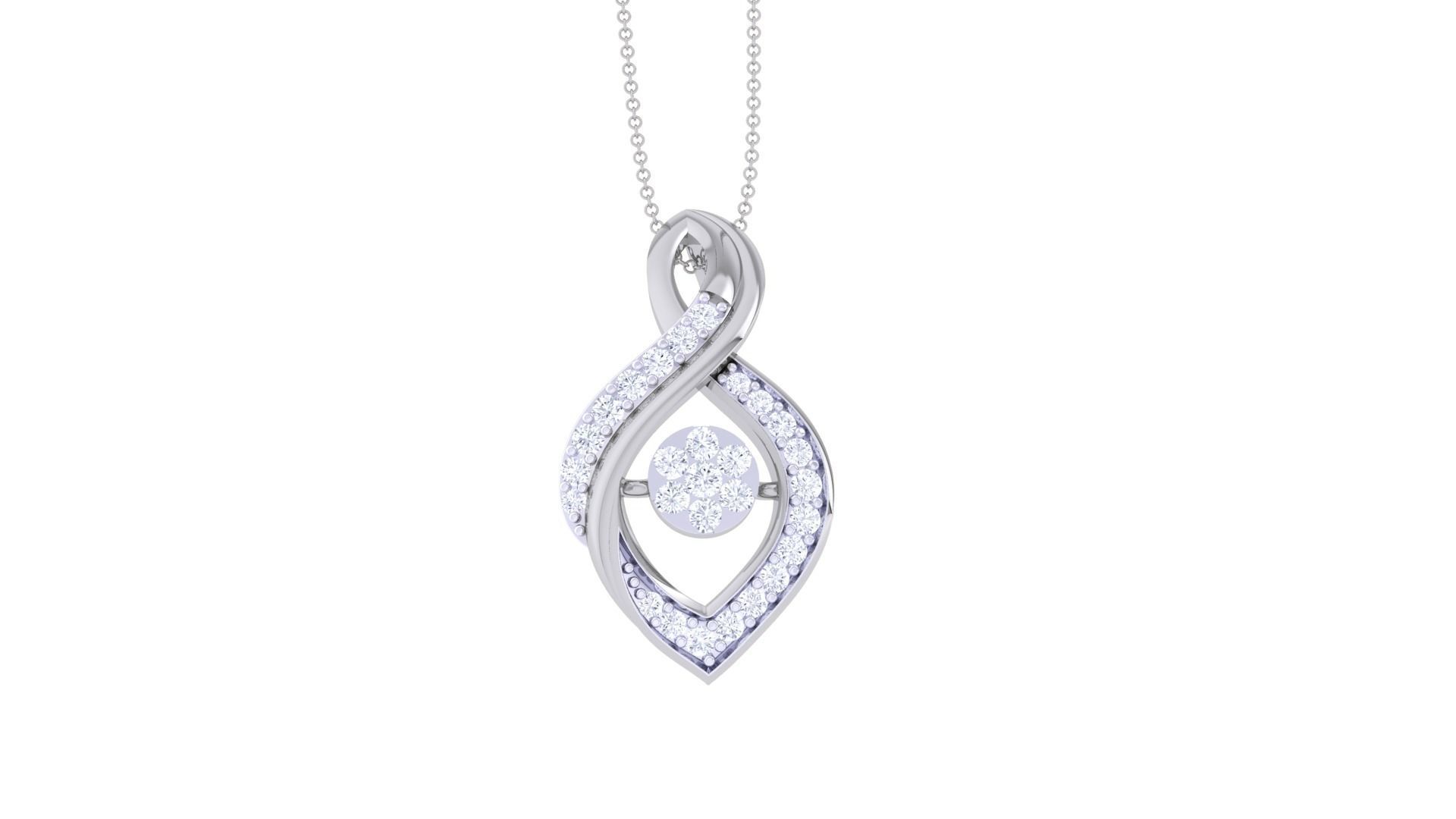 Diamond Pendant 3dm stl obj gltf glb 3mf renders details 3D print model_9