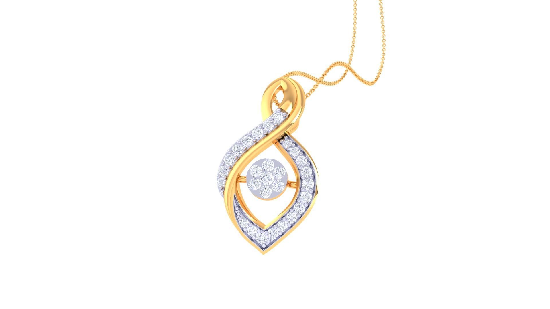 Diamond Pendant 3dm stl obj gltf glb 3mf renders details 3D print model_2