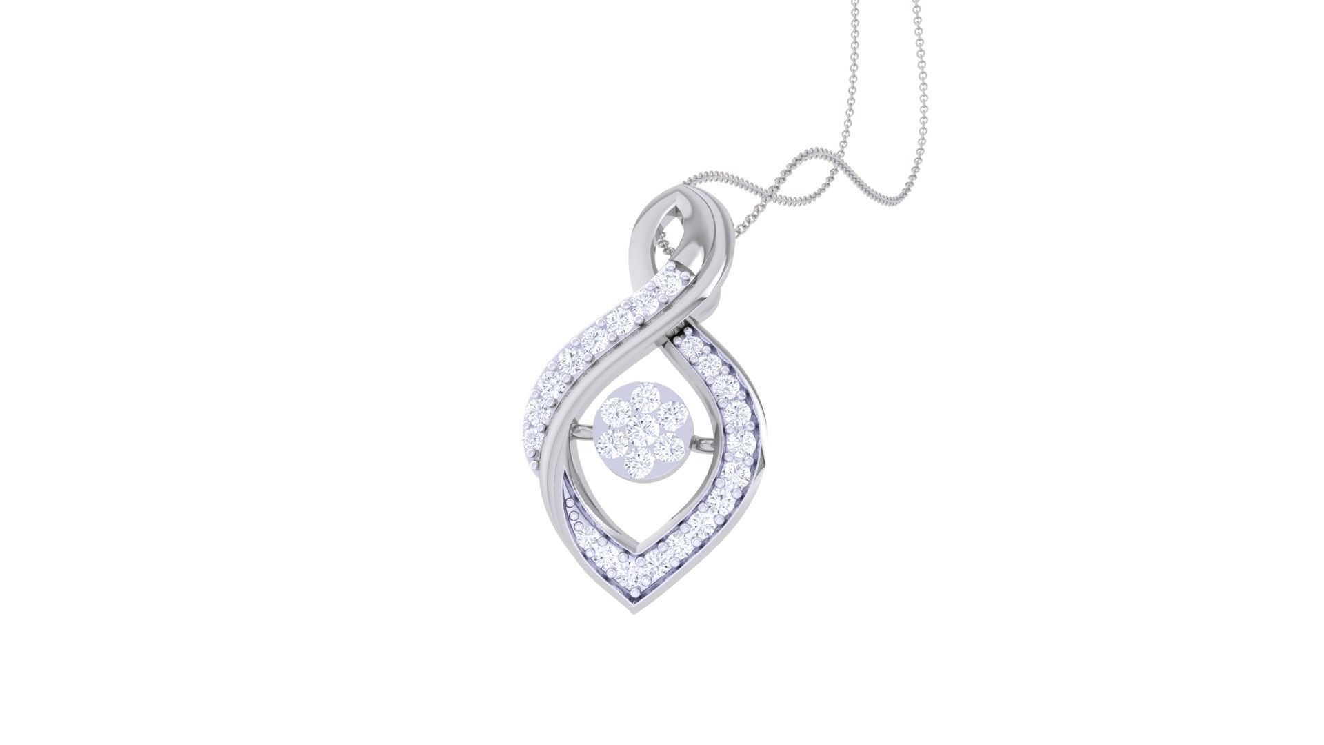 Diamond Pendant 3dm stl obj gltf glb 3mf renders details 3D print model_8