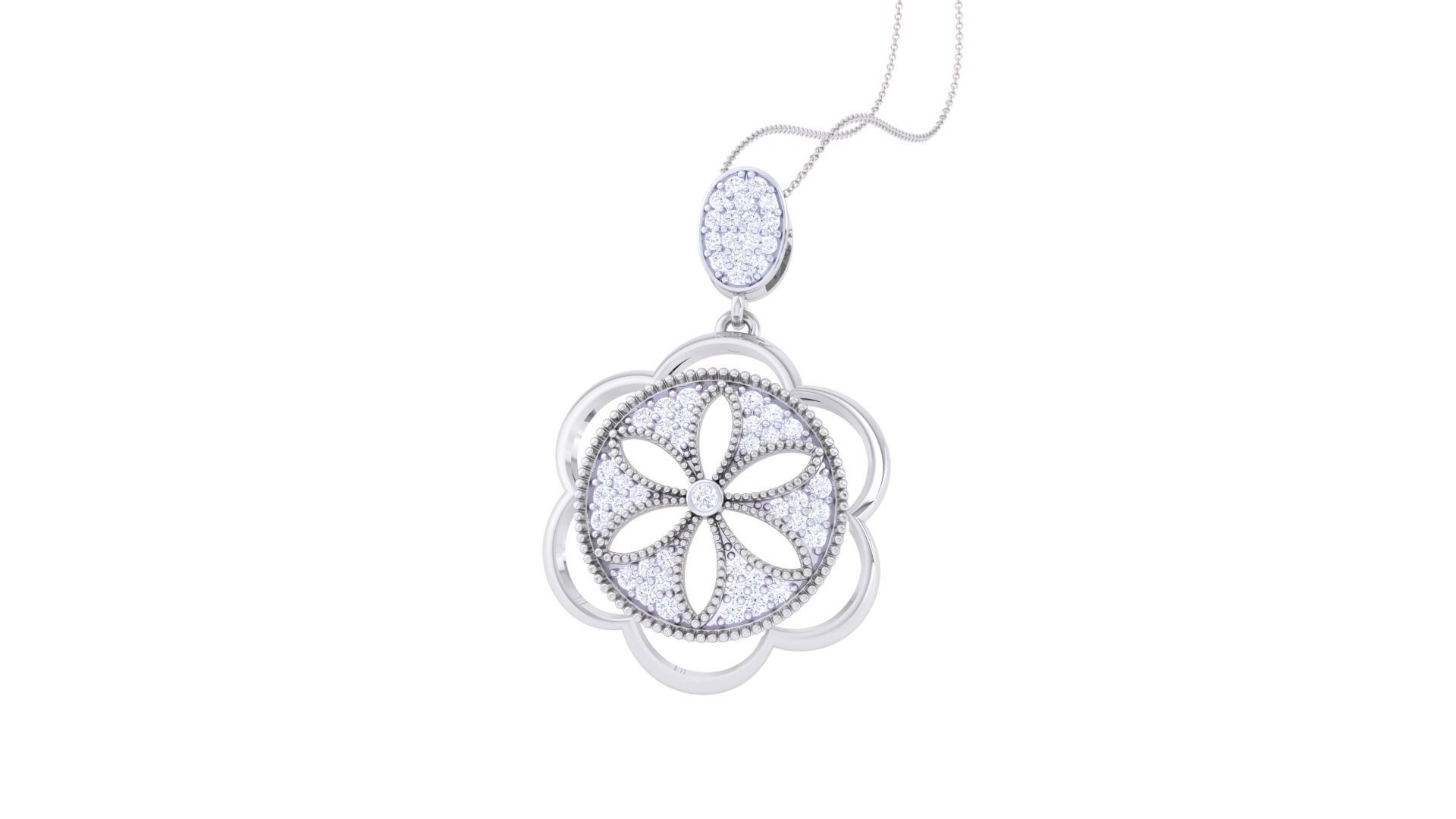 Diamond Pendant 3dm stl obj gltf glb 3mf renders details 3D print model_1