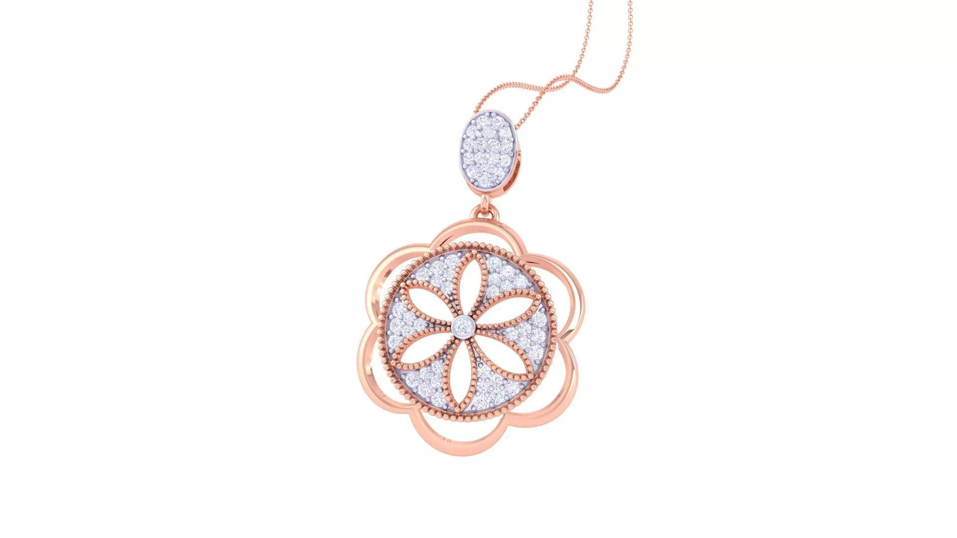 Diamond Pendant 3dm stl obj gltf glb 3mf renders details 3D print model_0