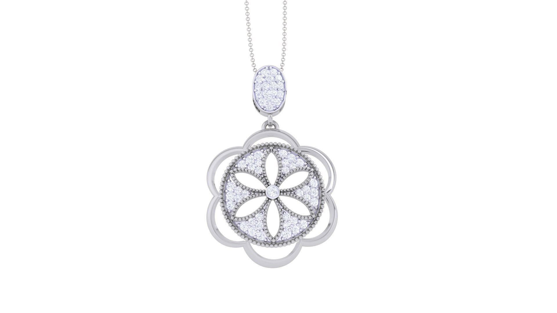 Diamond Pendant 3dm stl obj gltf glb 3mf renders details 3D print model_9