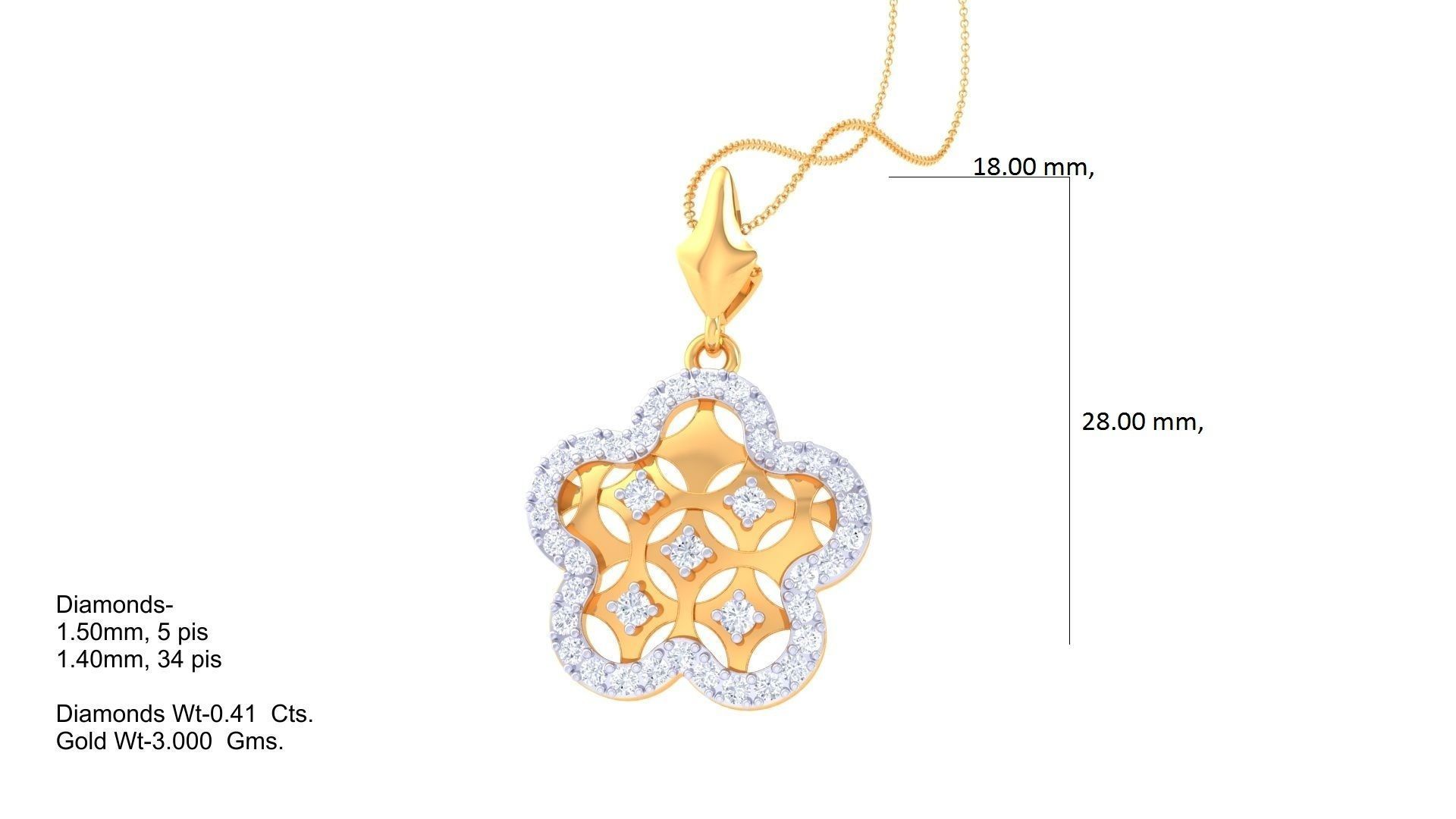 Diamond Pendant 3dm stl obj gltf glb 3mf renders details 3D print model_4