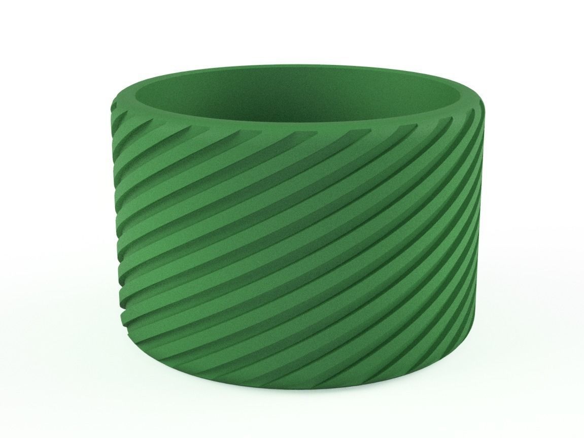 SPIRAL CACTUS PLANTER 3D print model_3