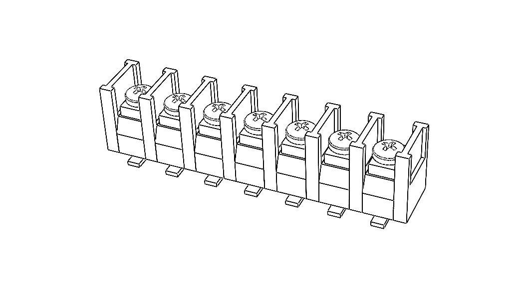 Barrier Type Terminal Block 3D model_2