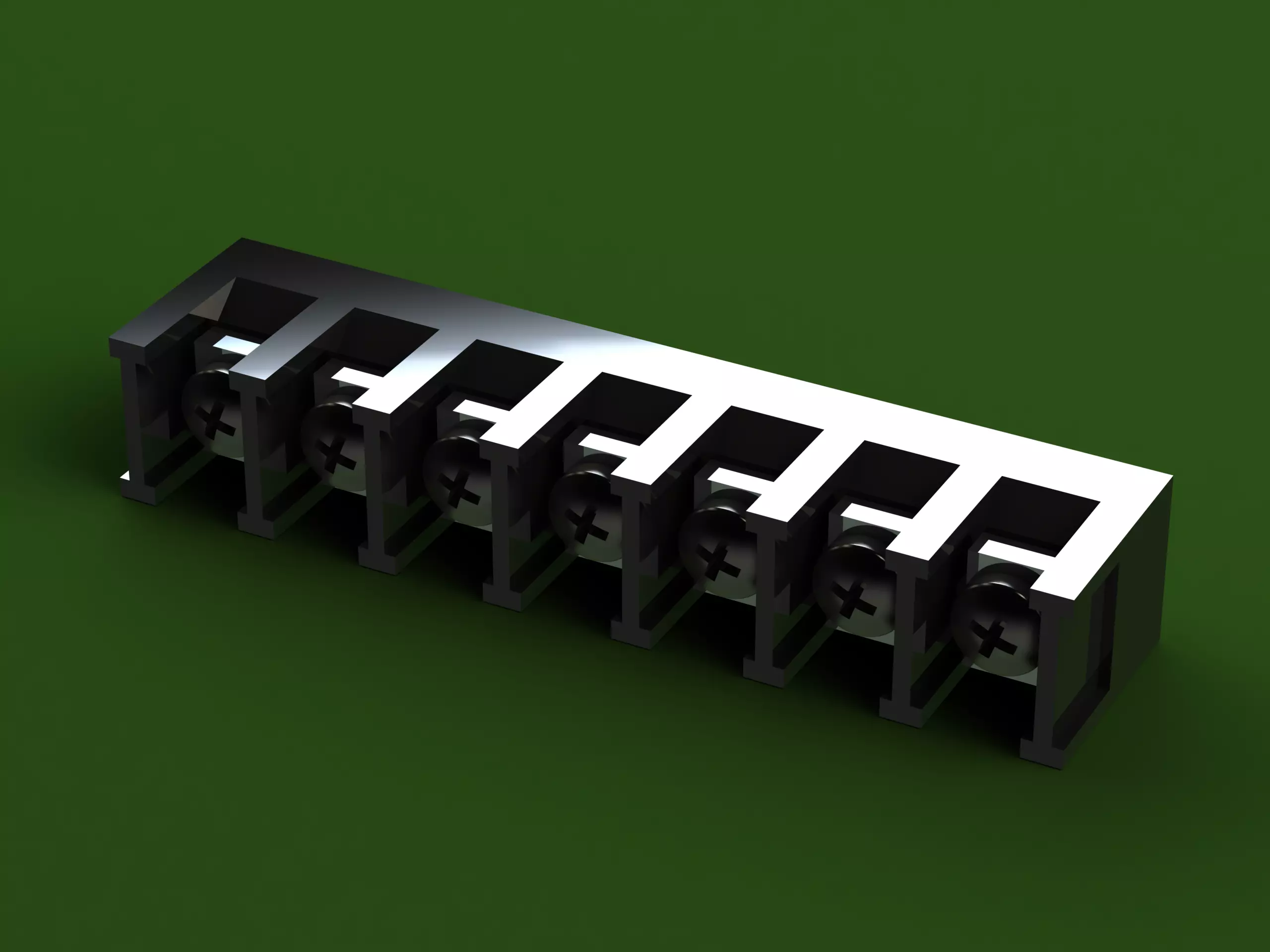 Barrier Type Terminal Block 3D model_0