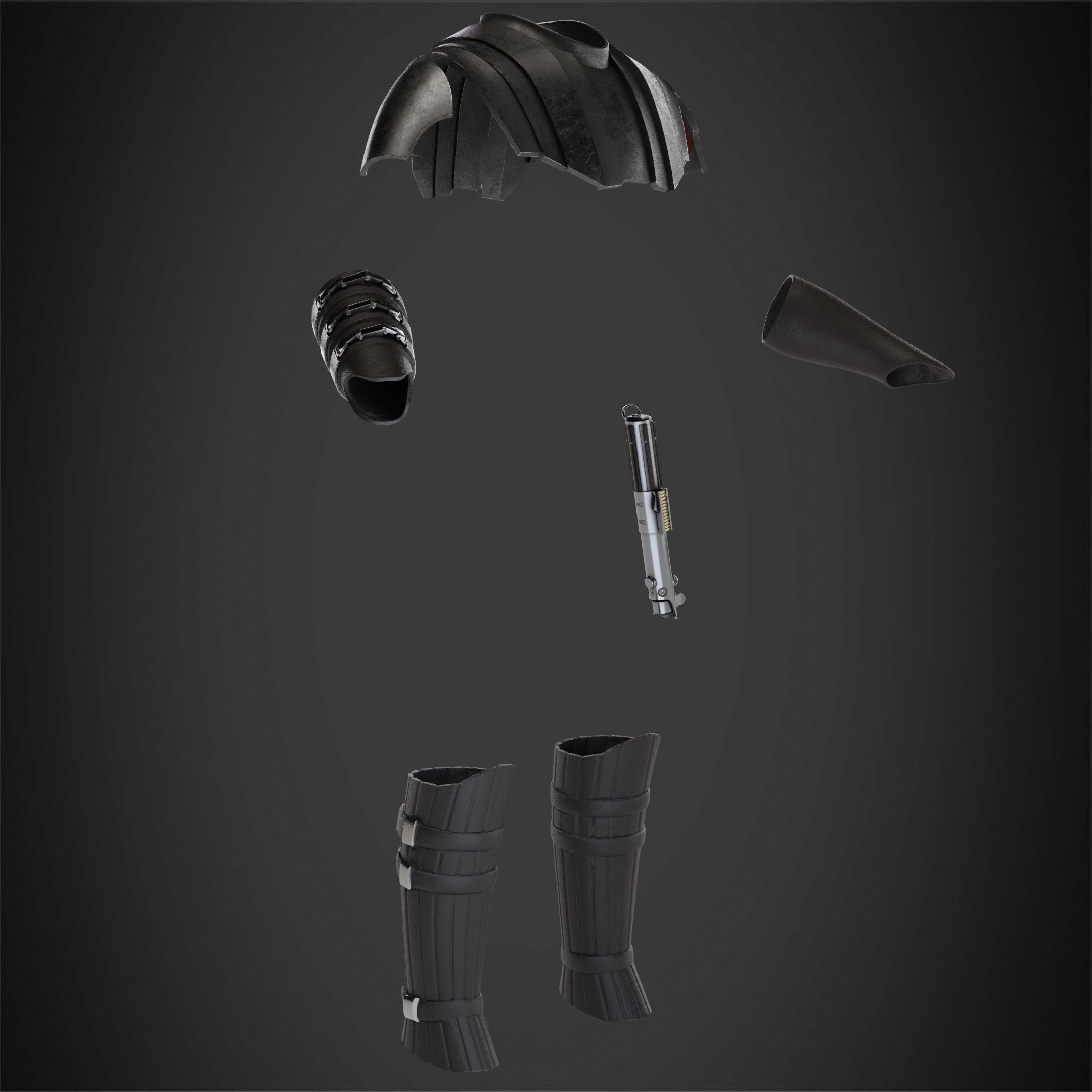 Anakin Skywalker Full Battle Armor And Lightsaber for Cosplay 3D Model Collection_11