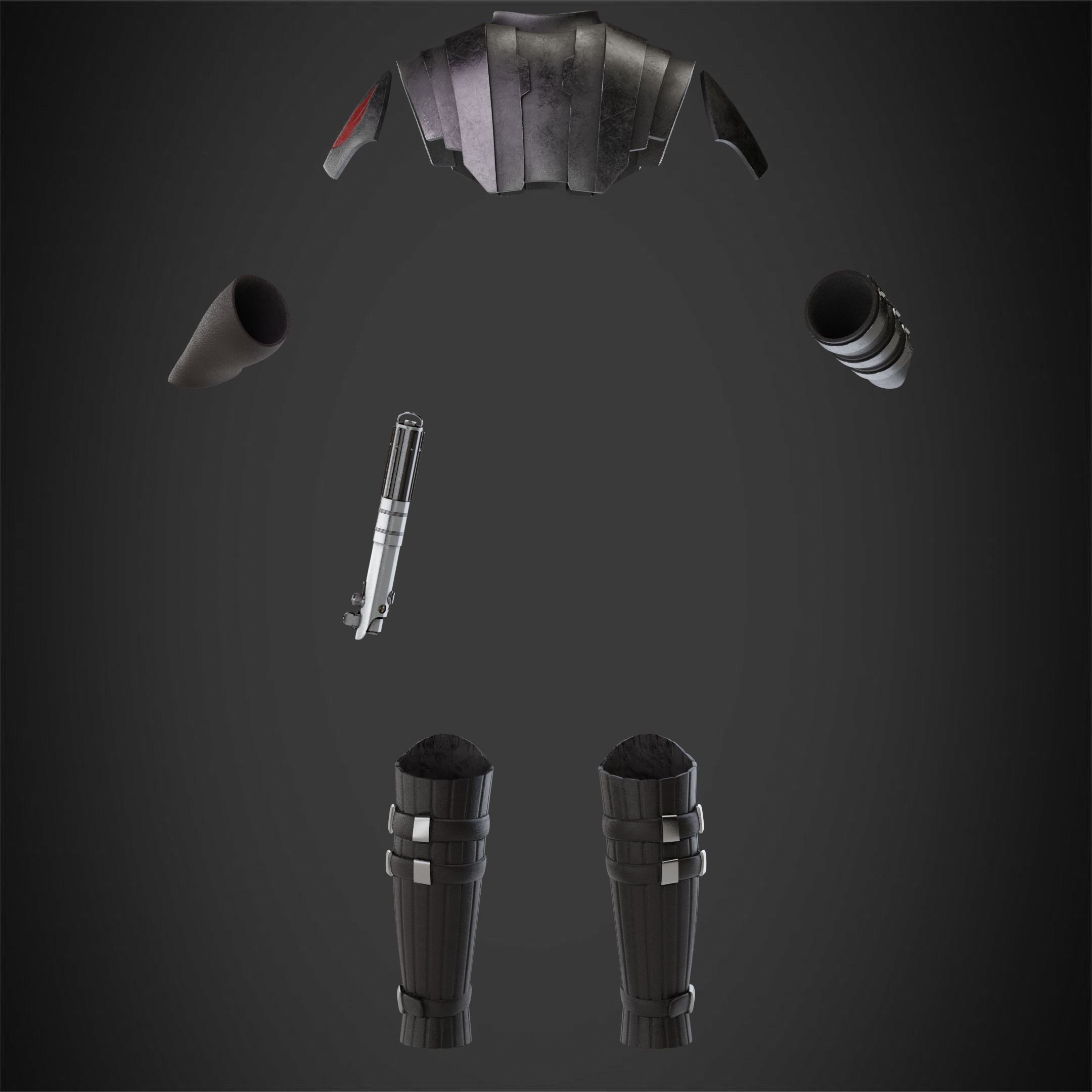 Anakin Skywalker Full Battle Armor And Lightsaber for Cosplay 3D Model Collection_8
