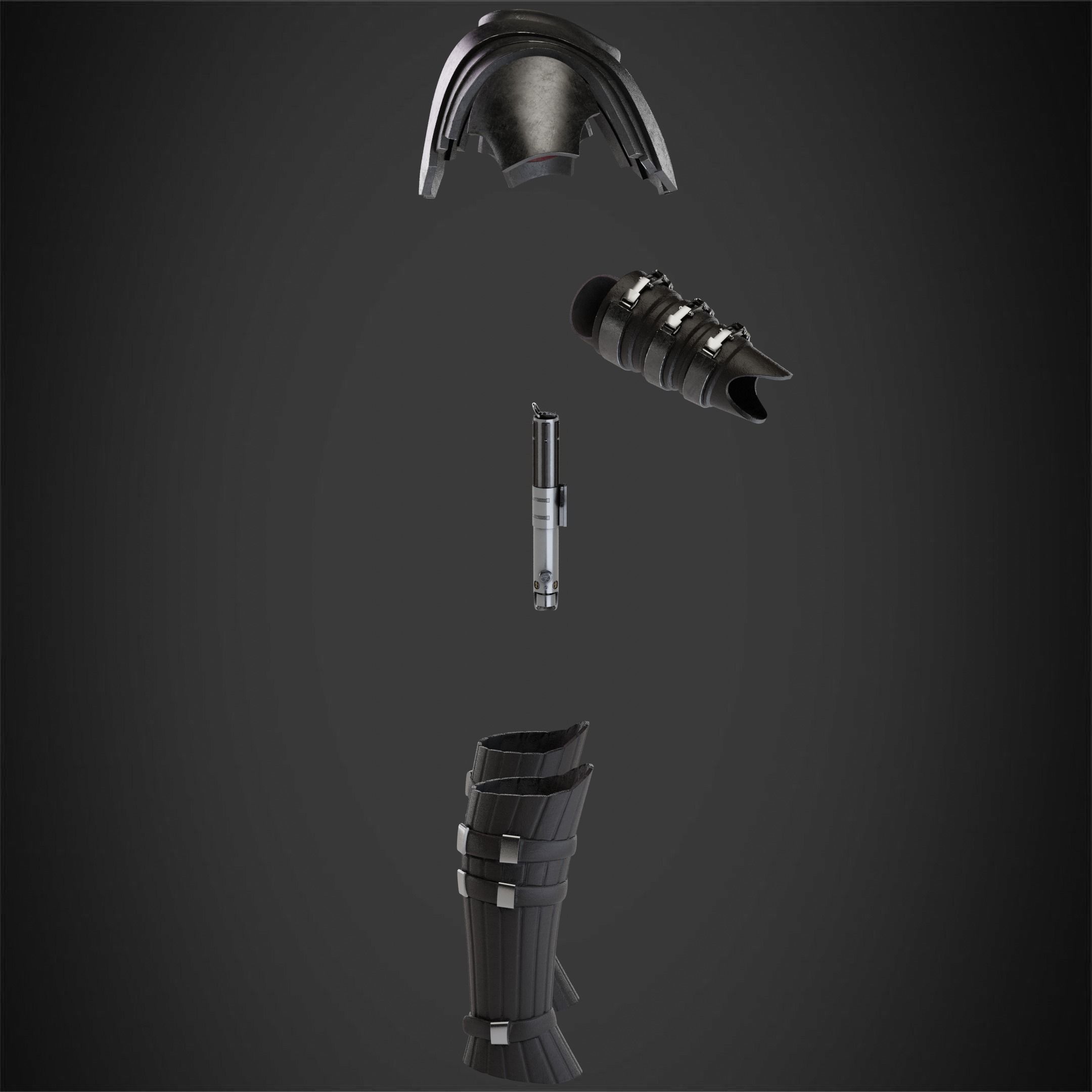 Anakin Skywalker Full Battle Armor And Lightsaber for Cosplay 3D Model Collection_10