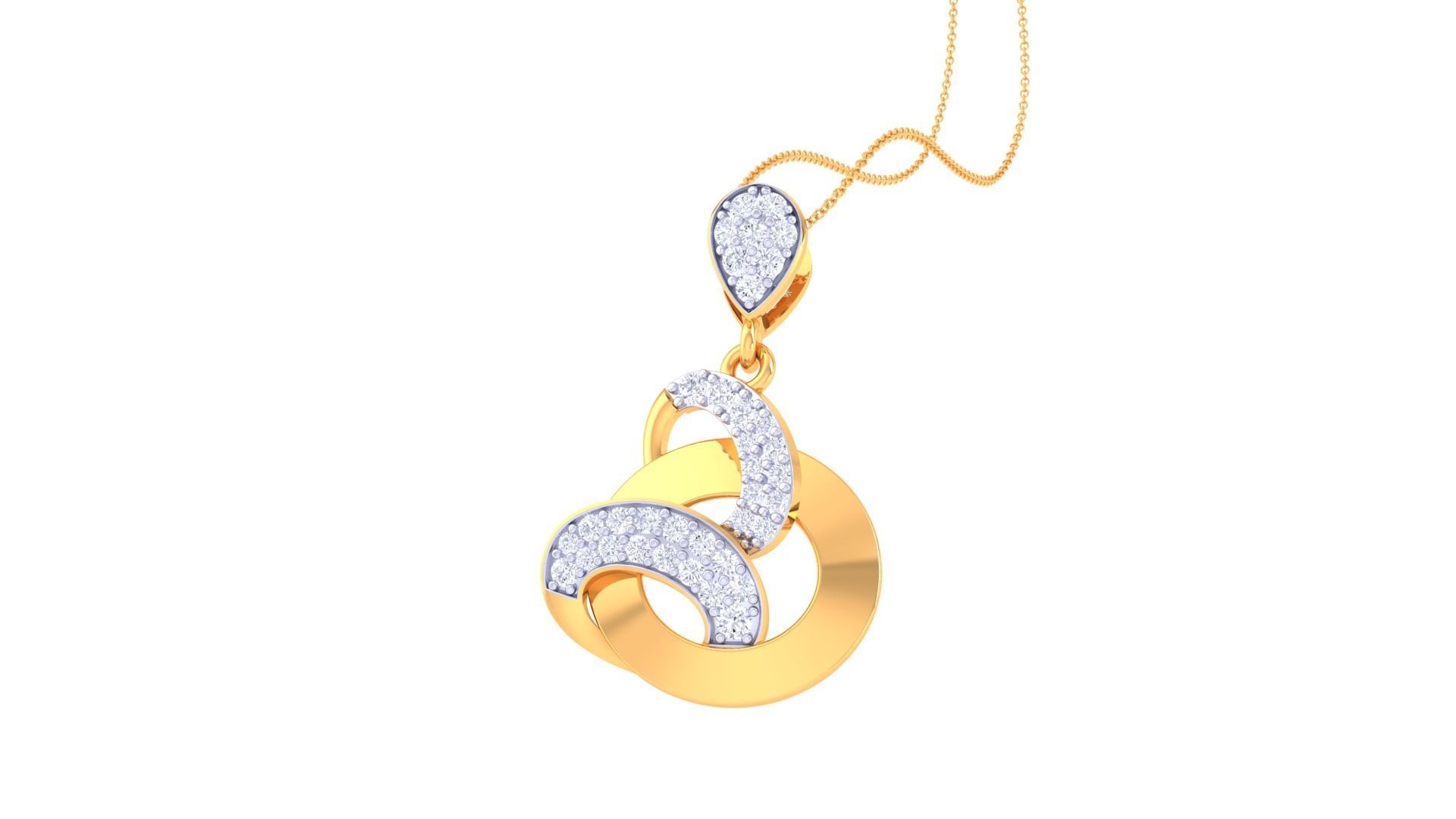 Diamond Pendant 3dm stl obj gltf glb 3mf renders details 3D print model_2