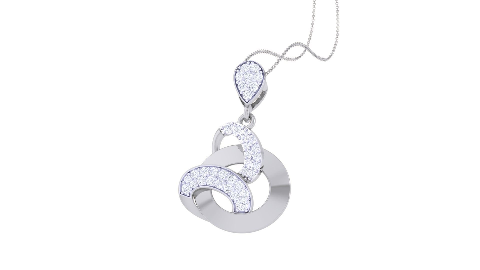 Diamond Pendant 3dm stl obj gltf glb 3mf renders details 3D print model_7