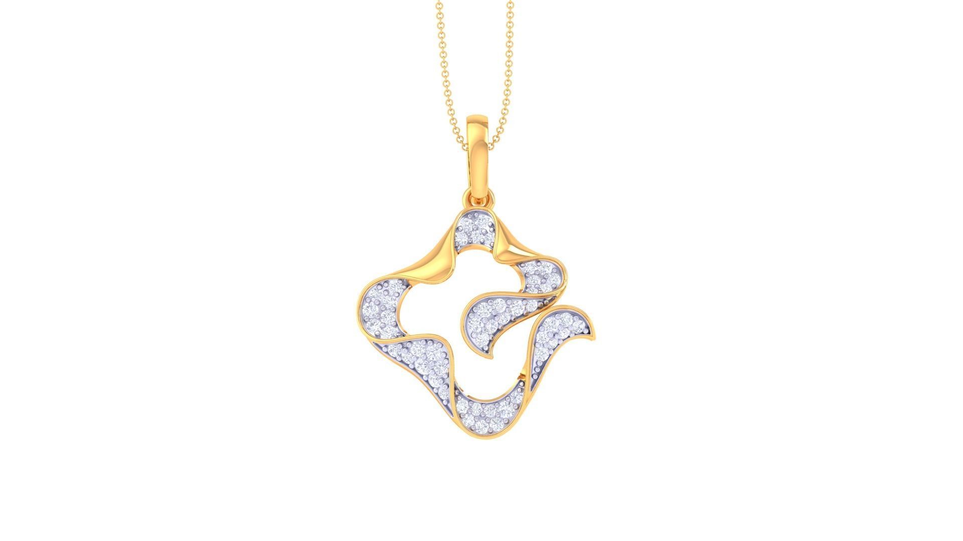 Diamond Pendant 3dm stl obj gltf glb 3mf renders details 3D print model_9