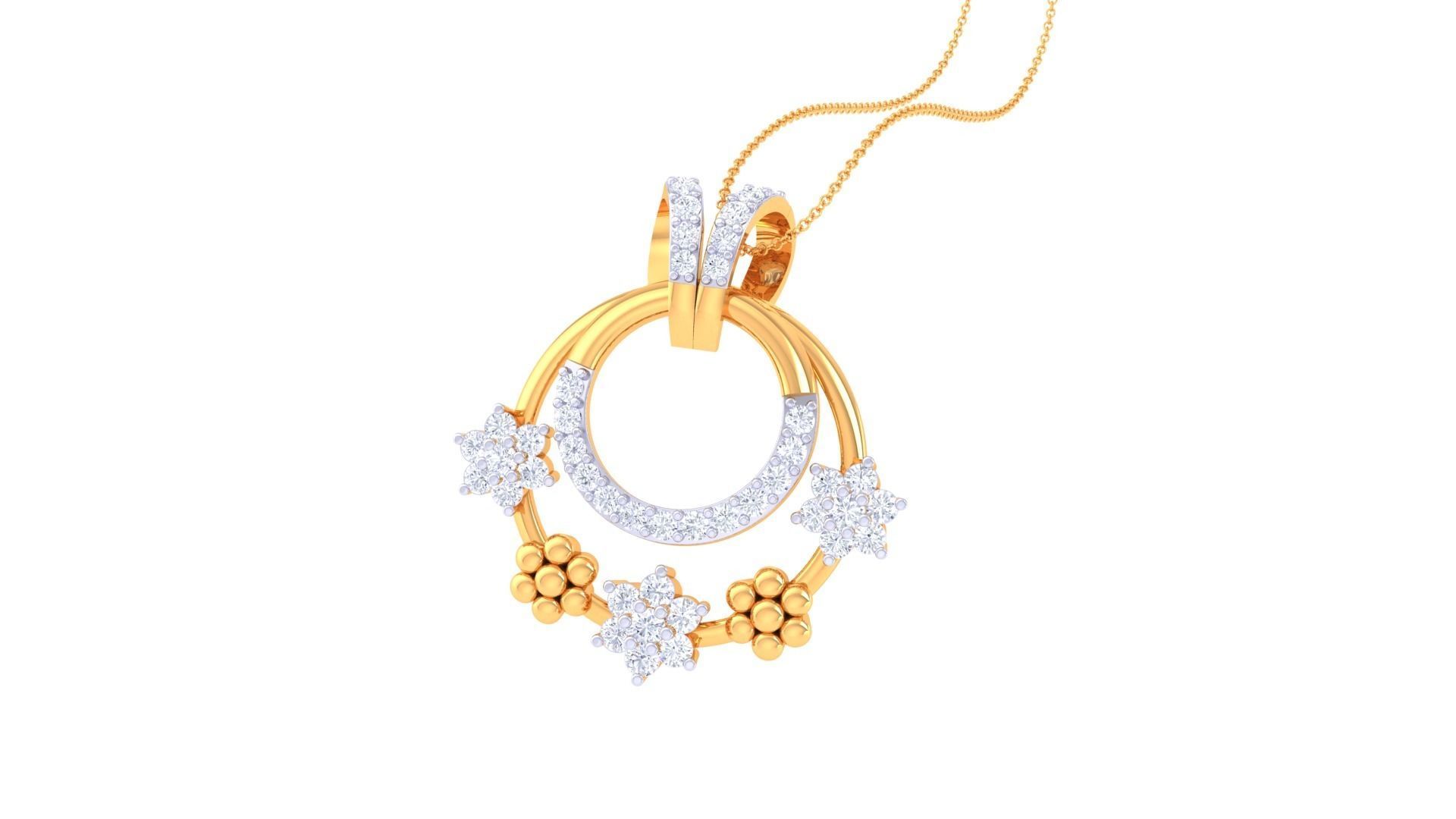  Diamond Pendant 3dm stl obj gltf glb 3mf renders details 3D print model_7