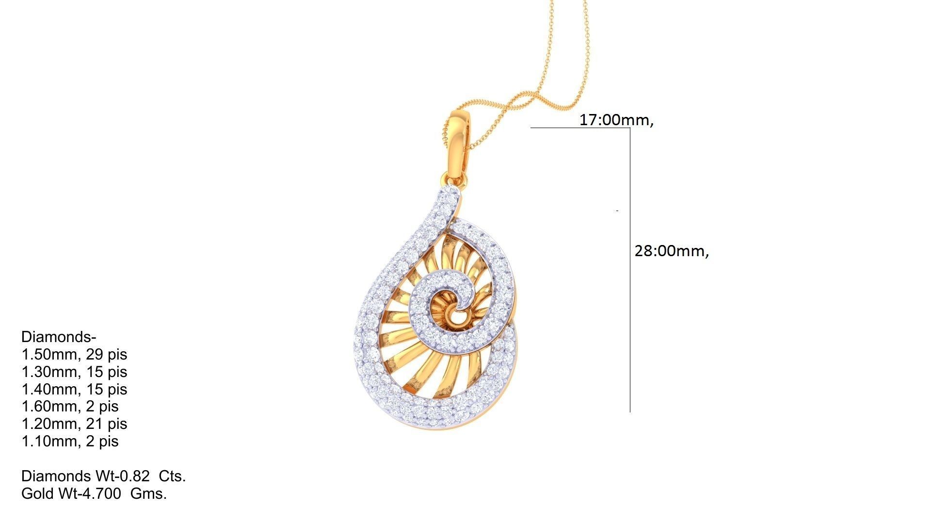 Diamond Pendant 3dm stl obj gltf glb 3mf renders details 3D print model_4