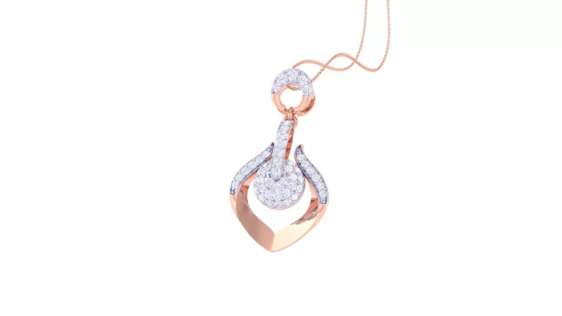 Diamond Pendant 3dm stl obj gltf glb 3mf renders details 3D print model_0