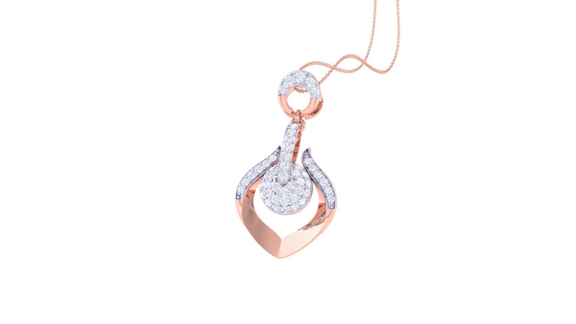 Diamond Pendant 3dm stl obj gltf glb 3mf renders details 3D print model_3