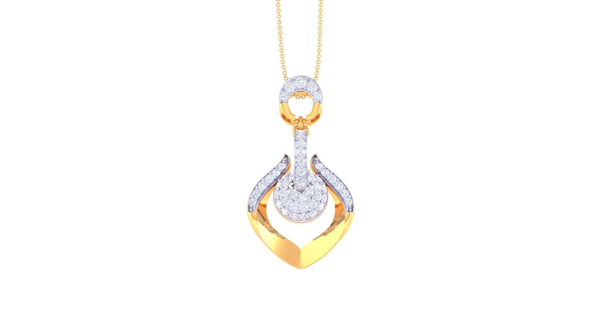 Diamond Pendant 3dm stl obj gltf glb 3mf renders details 3D print model_10