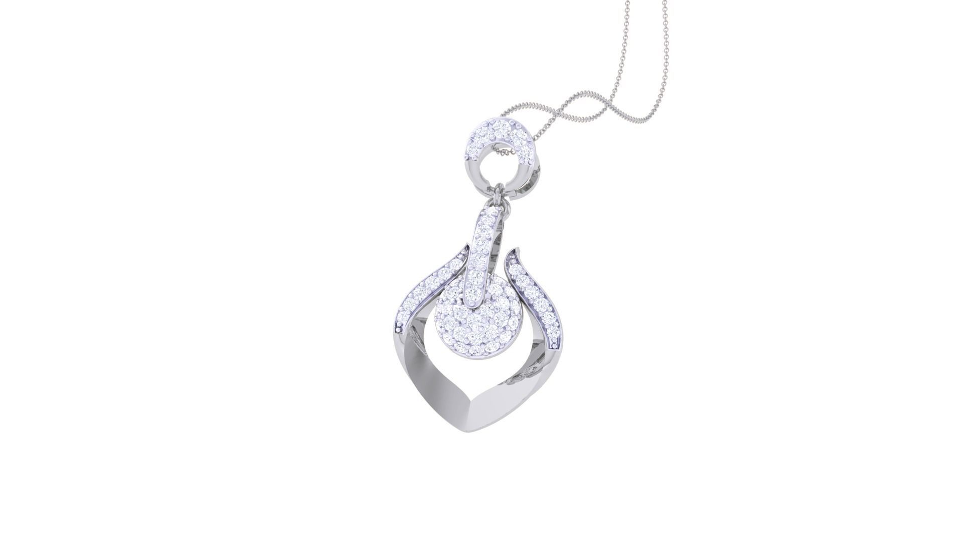 Diamond Pendant 3dm stl obj gltf glb 3mf renders details 3D print model_7