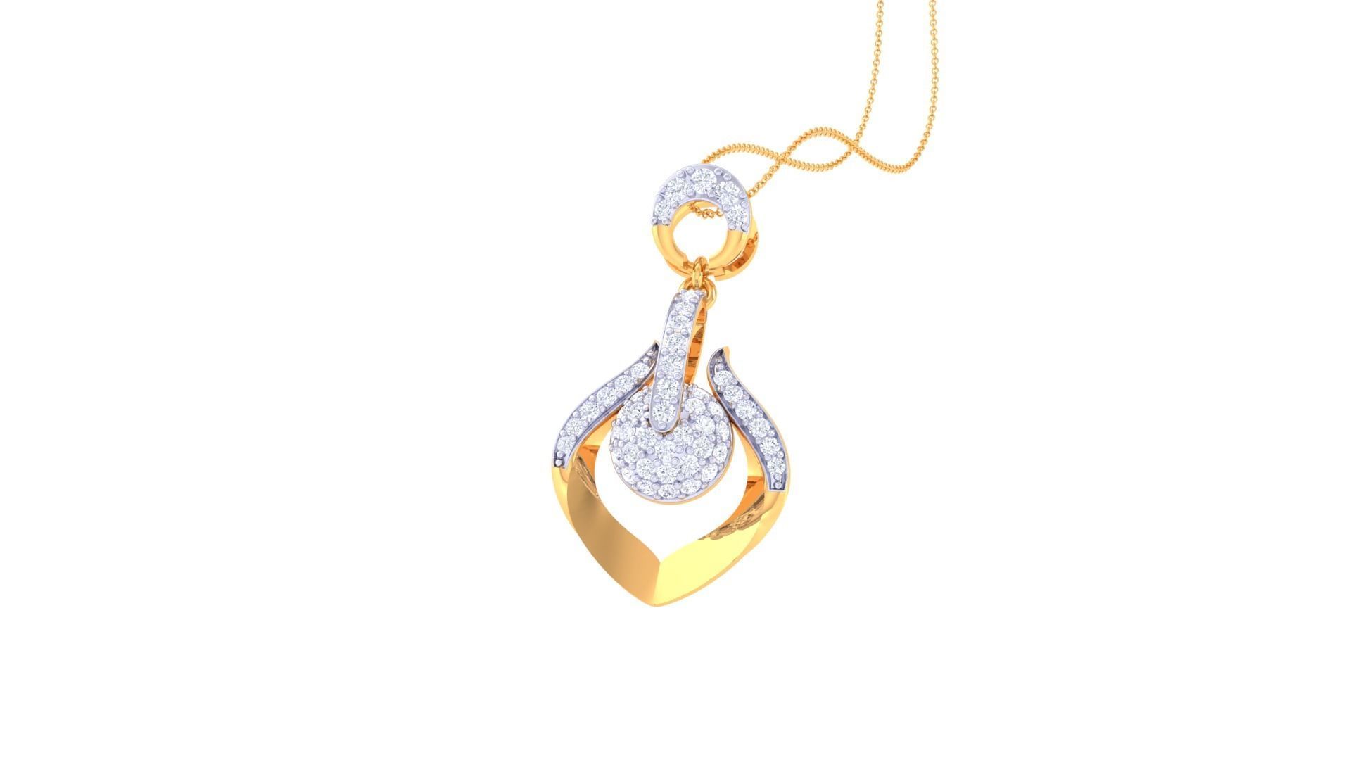 Diamond Pendant 3dm stl obj gltf glb 3mf renders details 3D print model_2