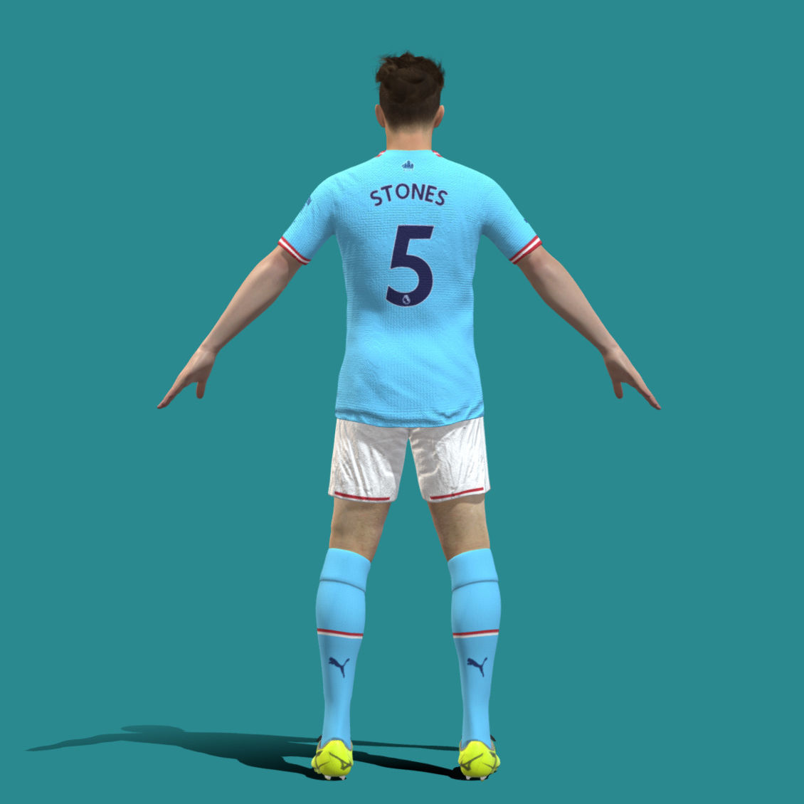 T-Pose Rigged John Stones Manchester City 3D model_3