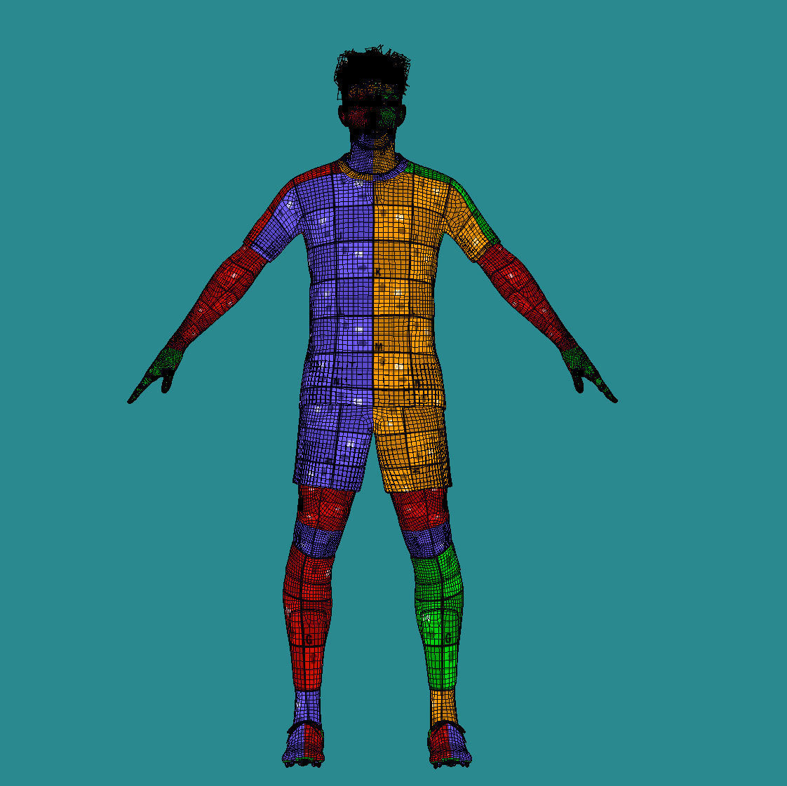 T-Pose Rigged John Stones Manchester City 3D model_7