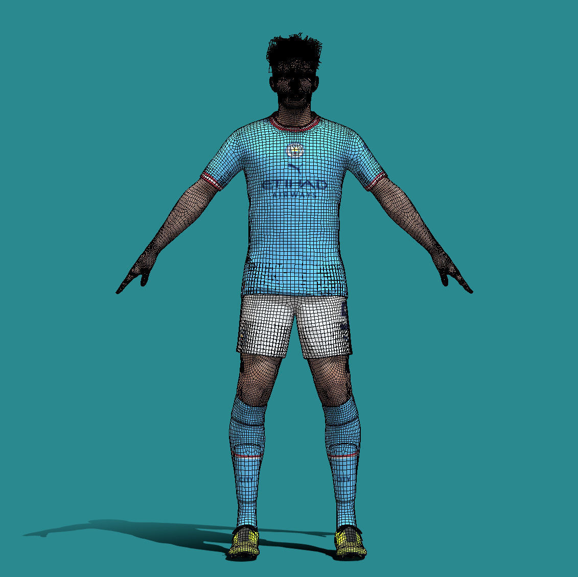 T-Pose Rigged John Stones Manchester City 3D model_5