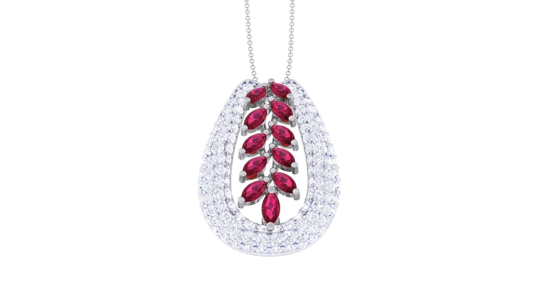 Diamond Pendant 3dm stl obj gltf glb 3mf renders details 3D print model_11