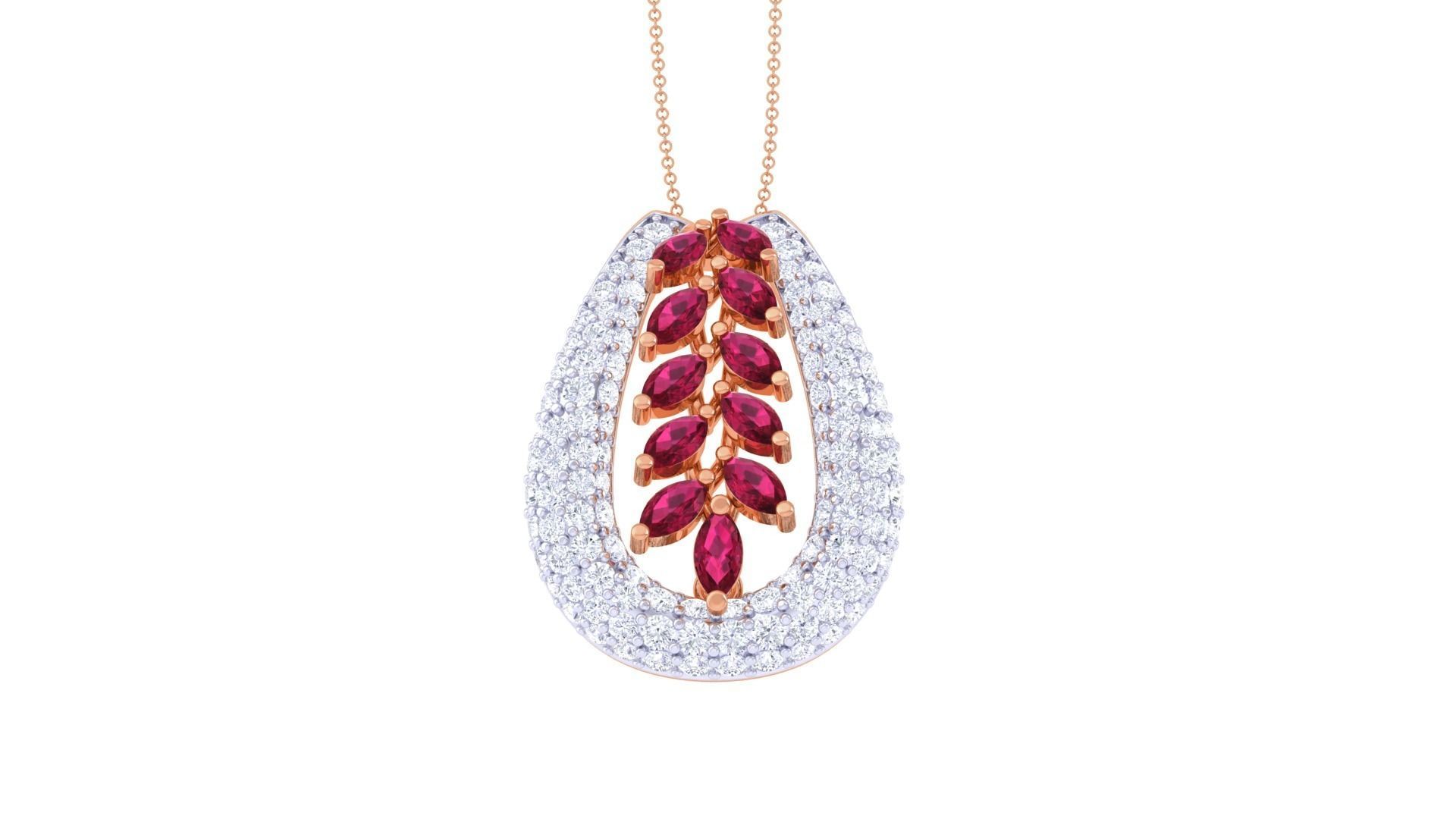 Diamond Pendant 3dm stl obj gltf glb 3mf renders details 3D print model_10