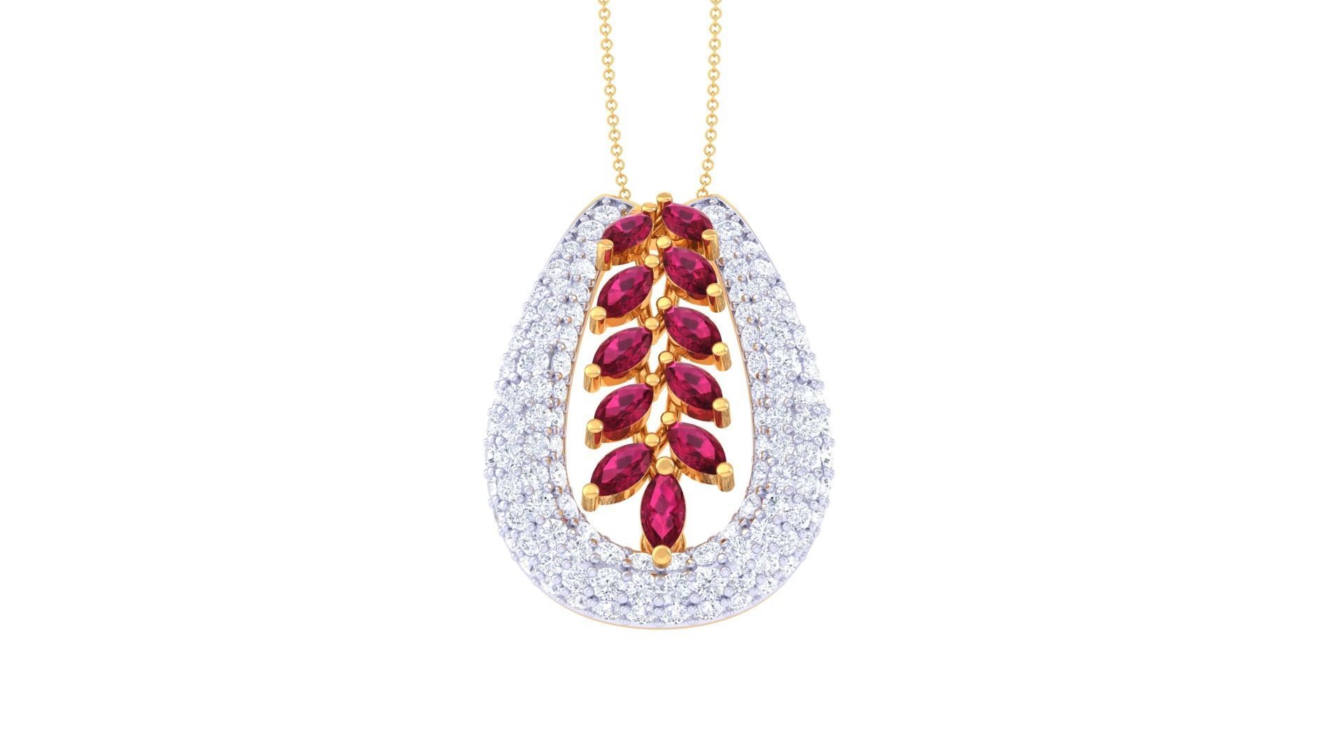 Diamond Pendant 3dm stl obj gltf glb 3mf renders details 3D print model_9