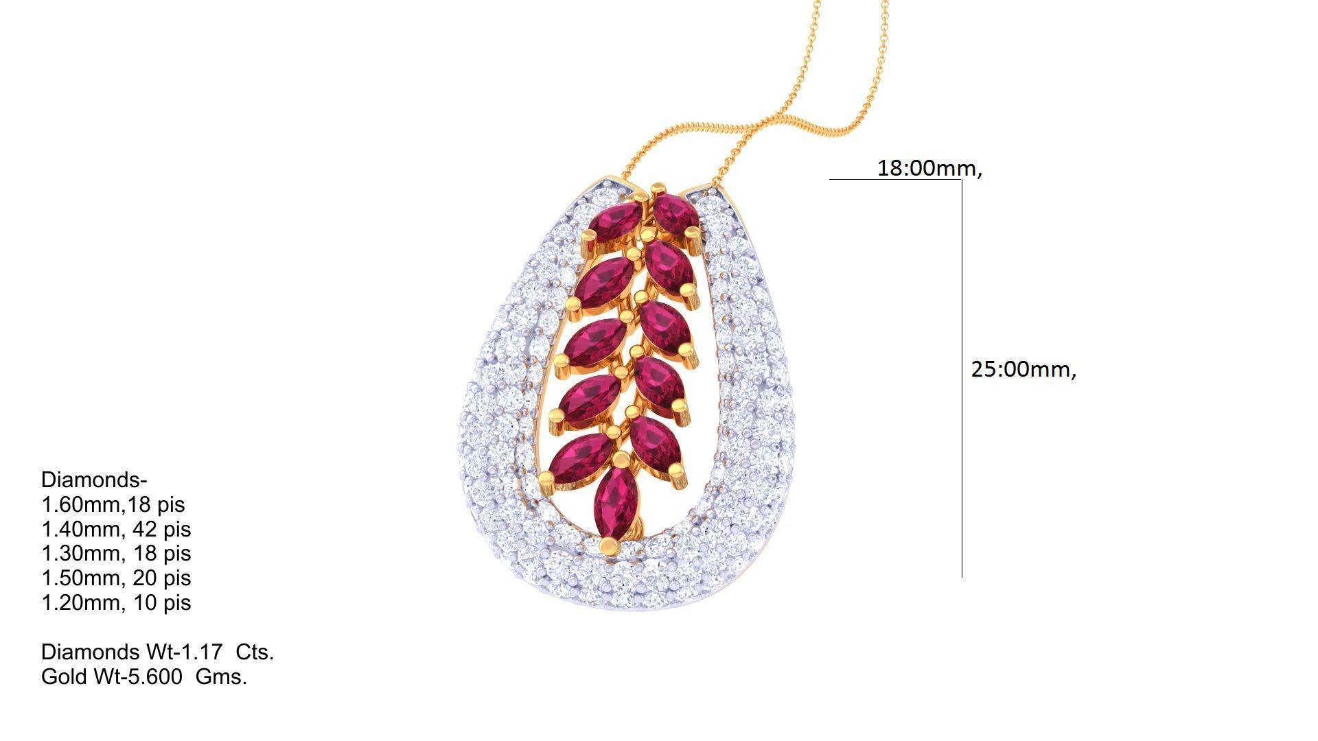 Diamond Pendant 3dm stl obj gltf glb 3mf renders details 3D print model_4