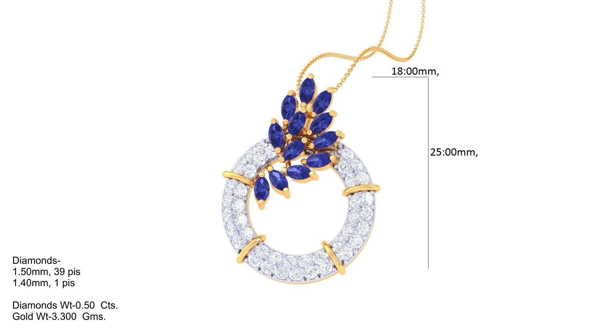 Diamond Pendant 3dm stl renders details 3D print model_5