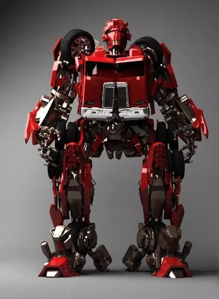 Prime robot with wheels 3D model