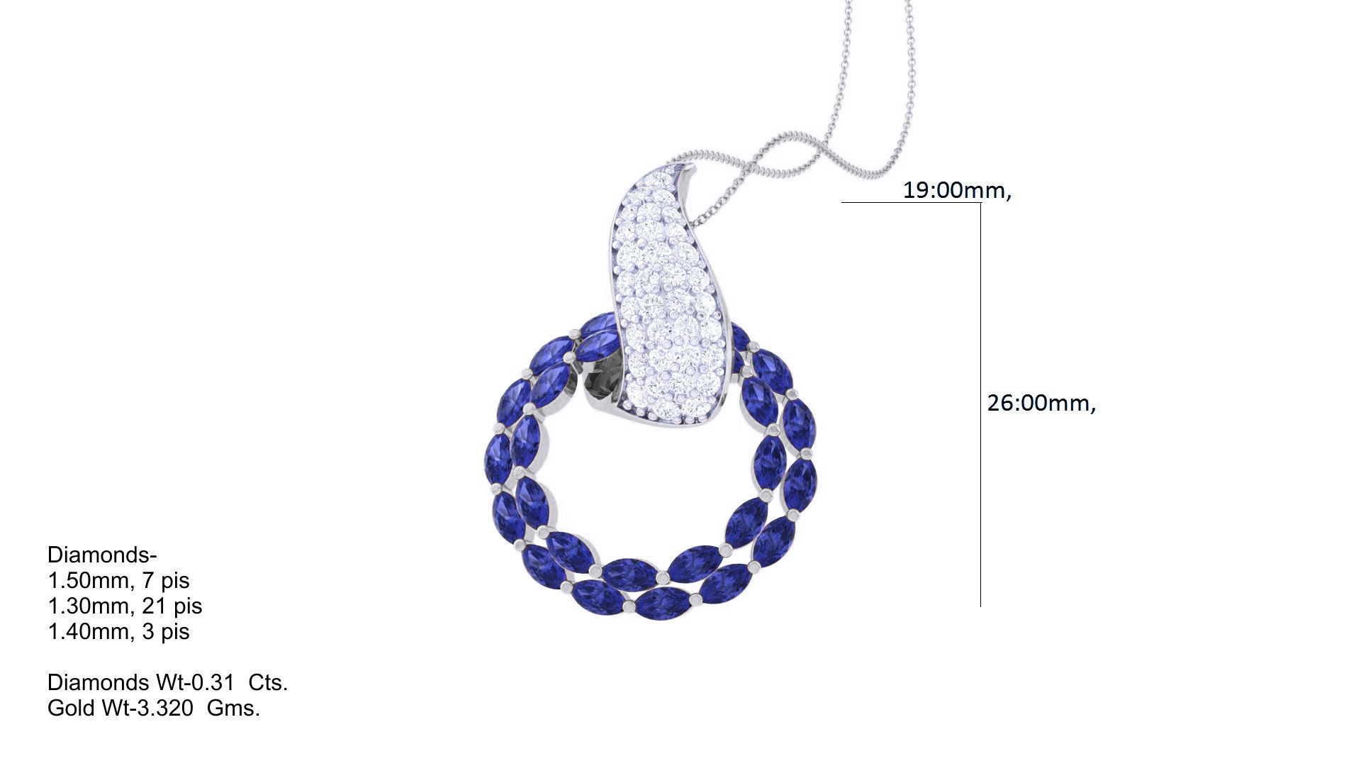 Diamond Pendant 3dm stl obj gltf glb 3mf renders details 3D print model_5