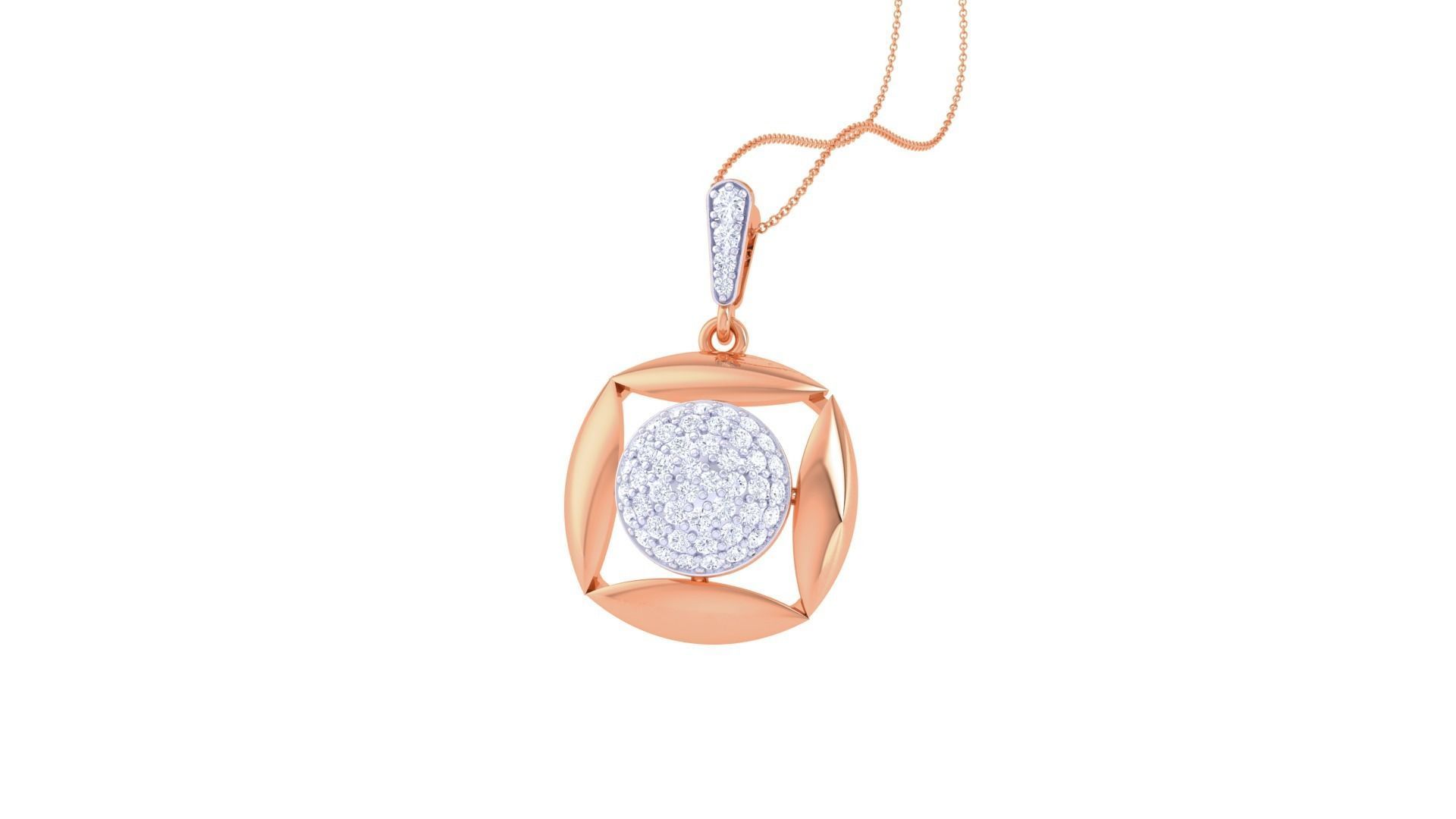 Diamond Pendant 3dm stl obj gltf glb 3mf renders details 3D print model_7