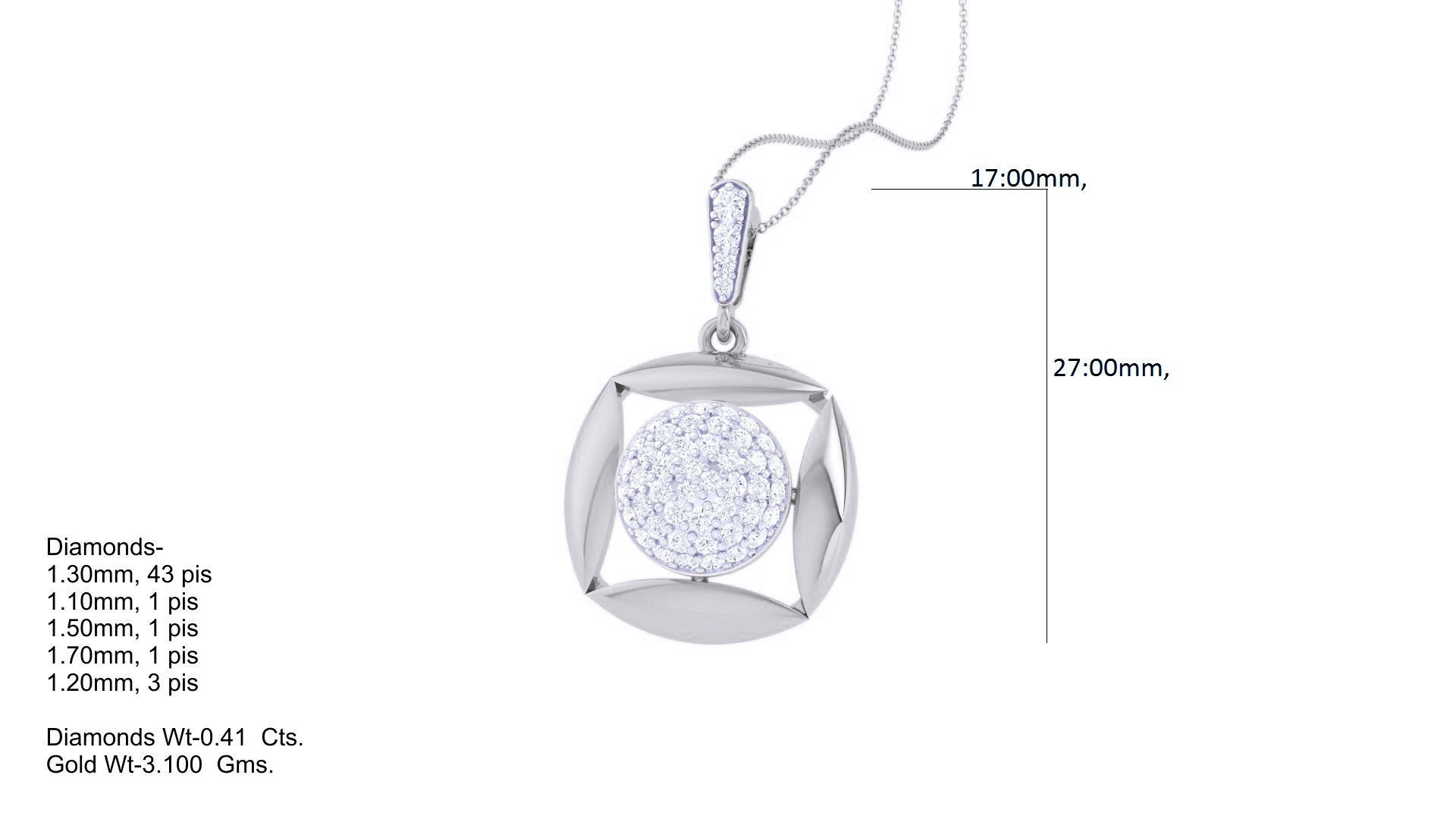 Diamond Pendant 3dm stl obj gltf glb 3mf renders details 3D print model_6