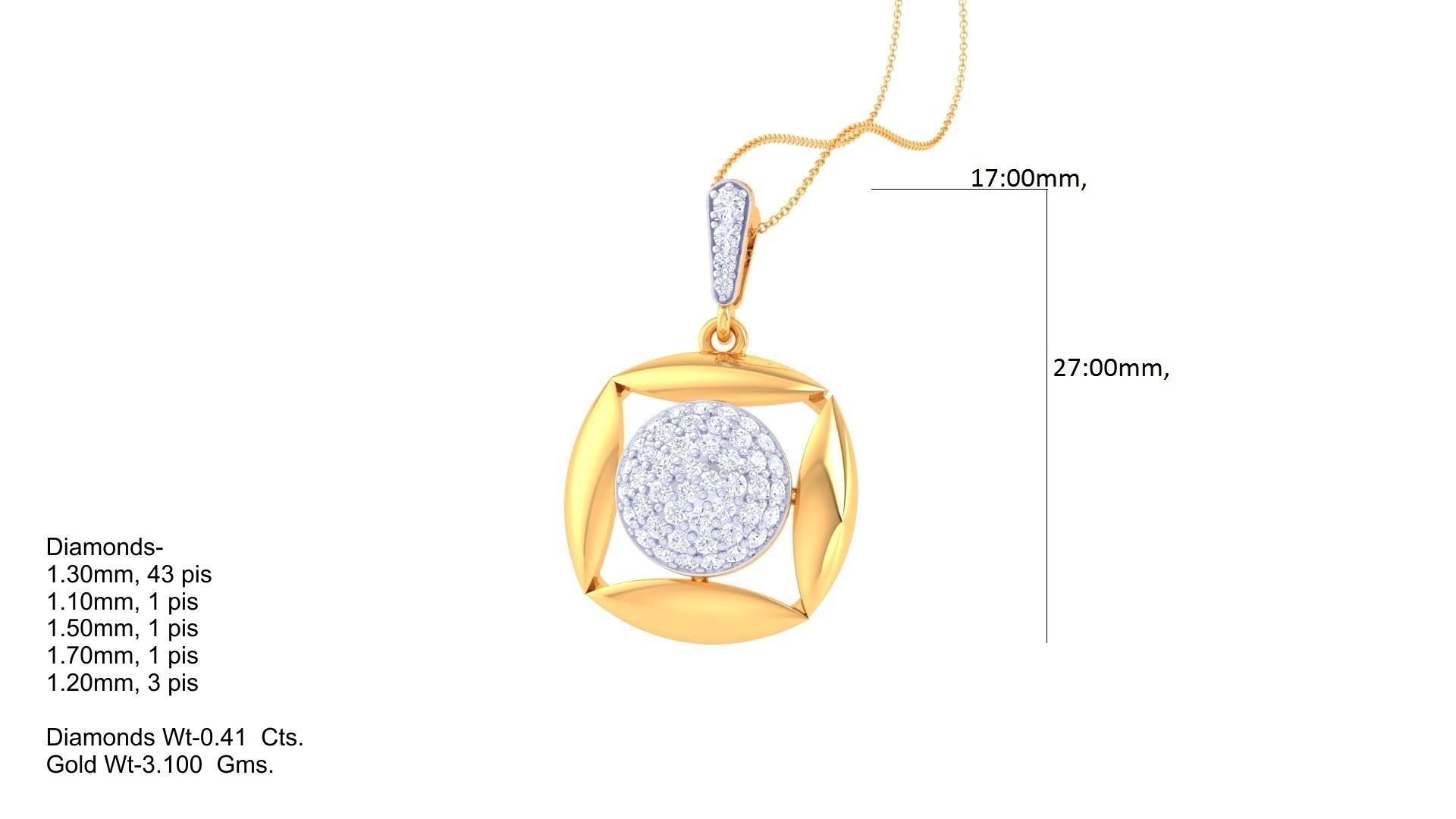 Diamond Pendant 3dm stl obj gltf glb 3mf renders details 3D print model_5