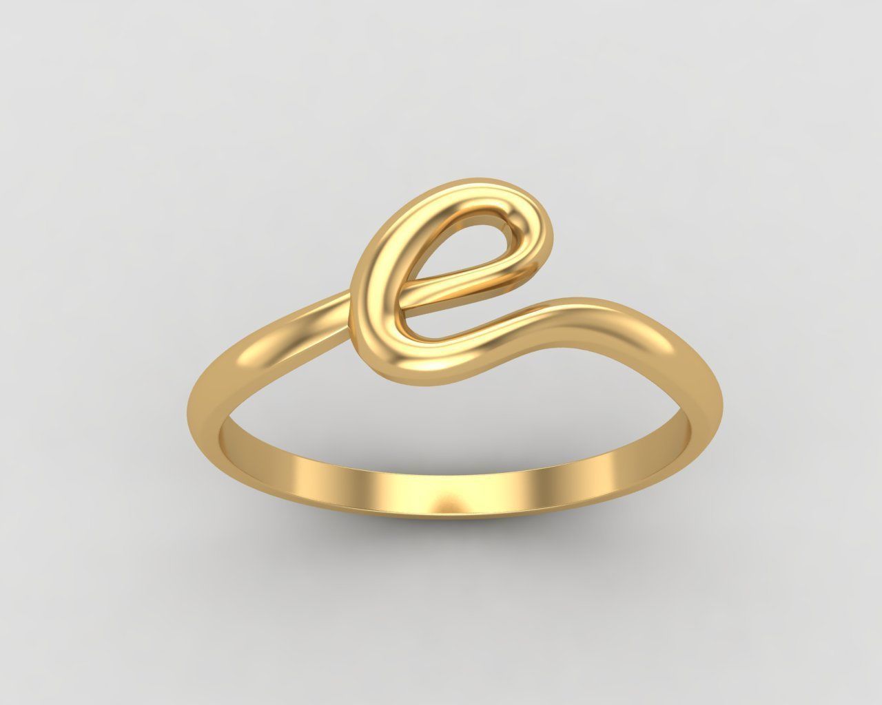 alphabet minimal E ring 79-MW 3D print model_11