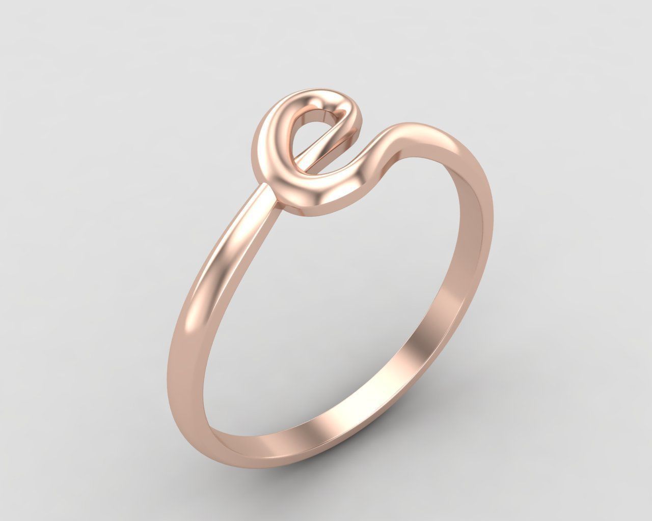 alphabet minimal E ring 79-MW 3D print model_3