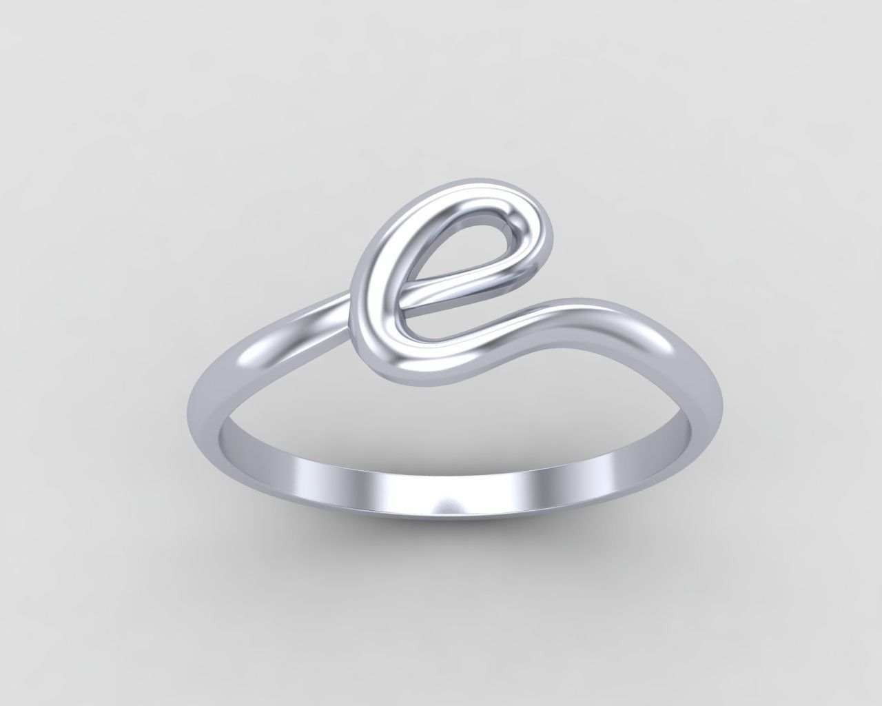 alphabet minimal E ring 79-MW 3D print model_9