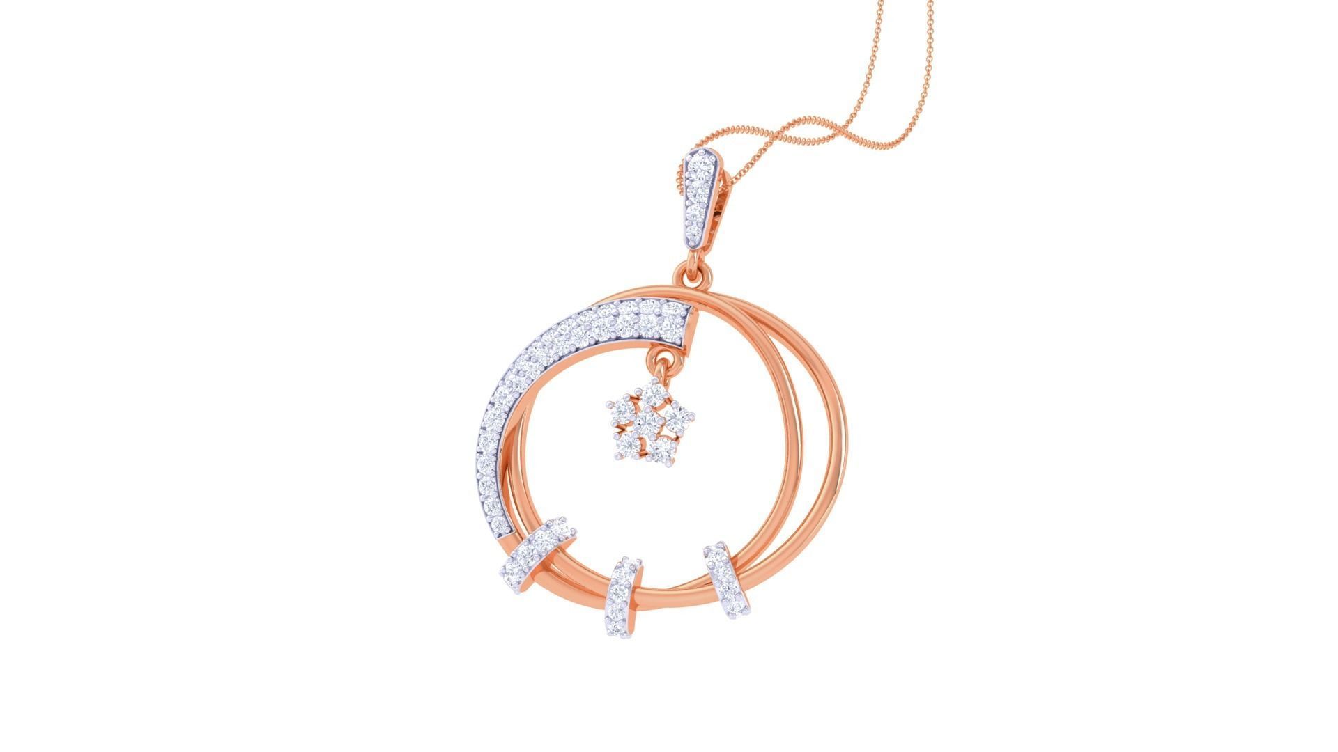 Diamond Pendant 3dm stl obj gltf glb 3mf renders details 3D print model_8