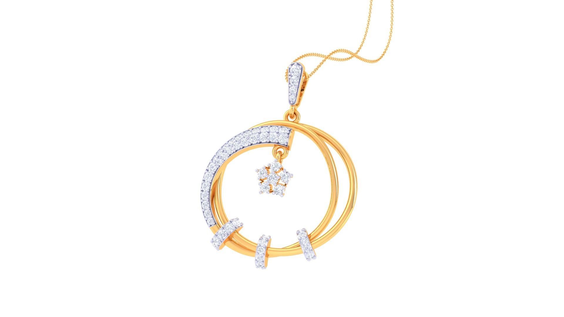 Diamond Pendant 3dm stl obj gltf glb 3mf renders details 3D print model_2