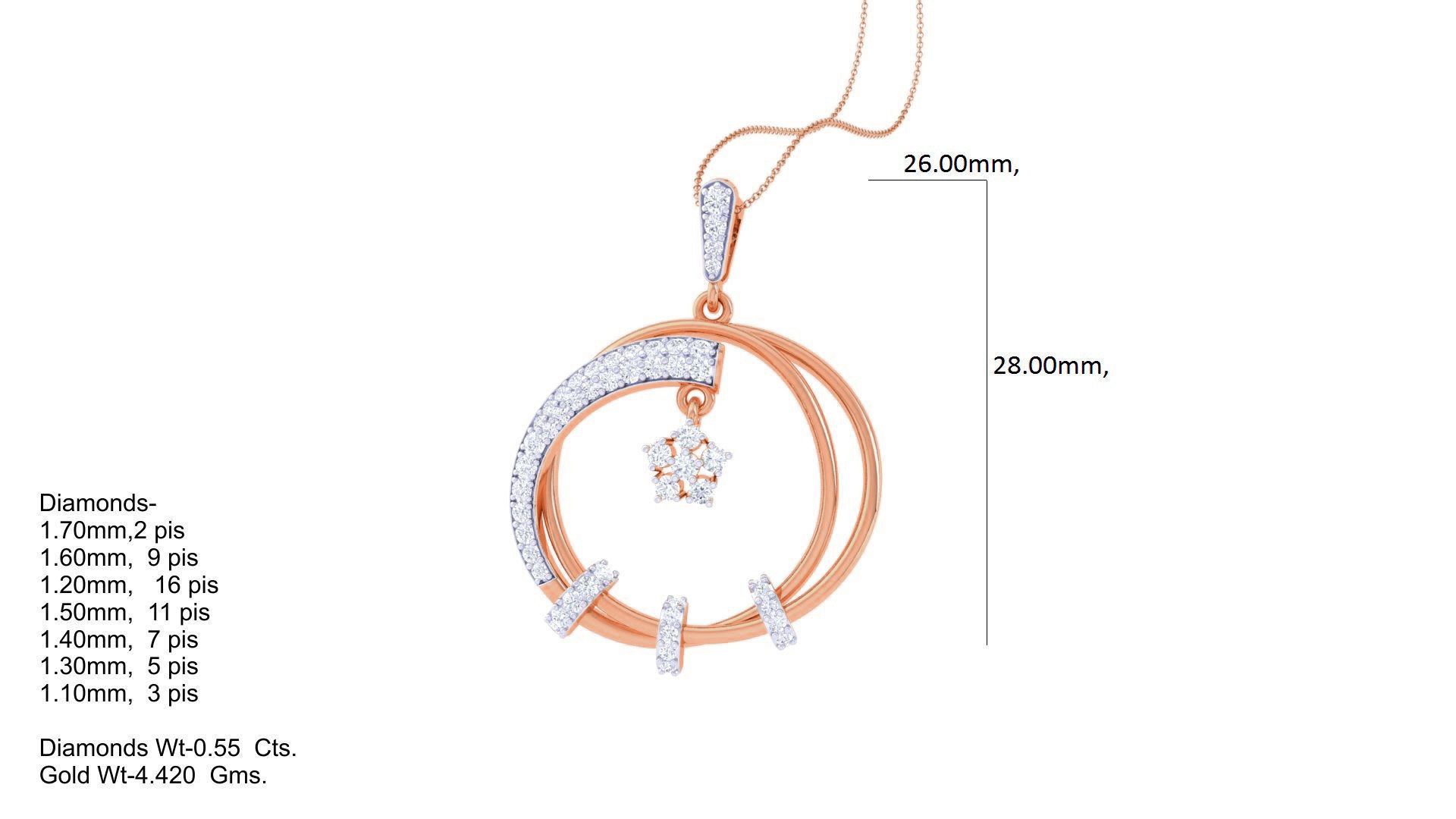 Diamond Pendant 3dm stl obj gltf glb 3mf renders details 3D print model_5