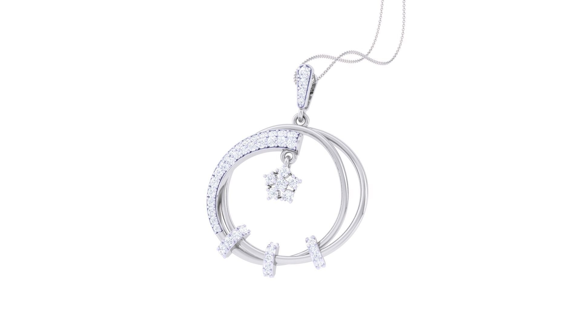 Diamond Pendant 3dm stl obj gltf glb 3mf renders details 3D print model_1